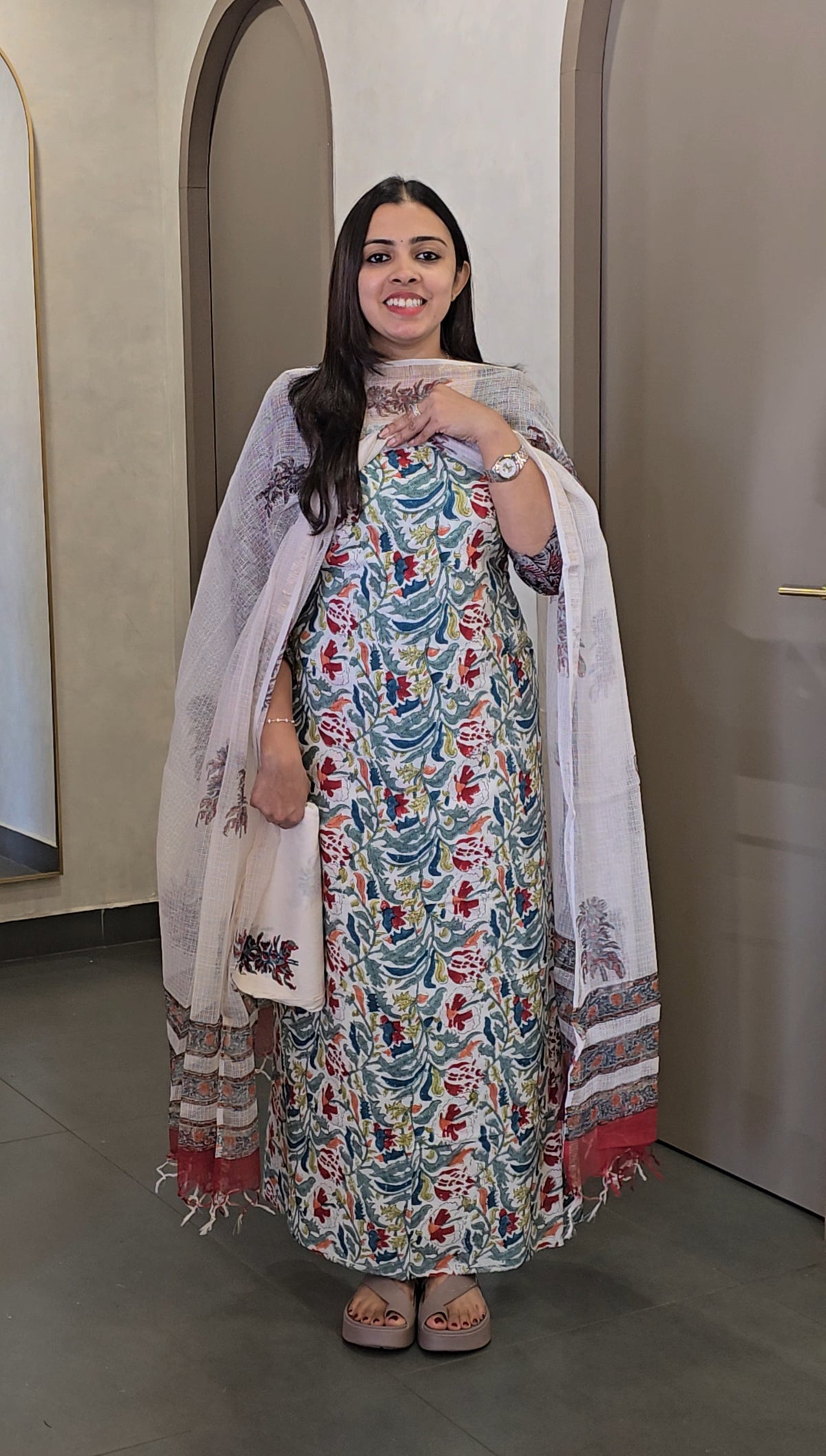 Cotton with Kota Doria Dupatta - SC 10337