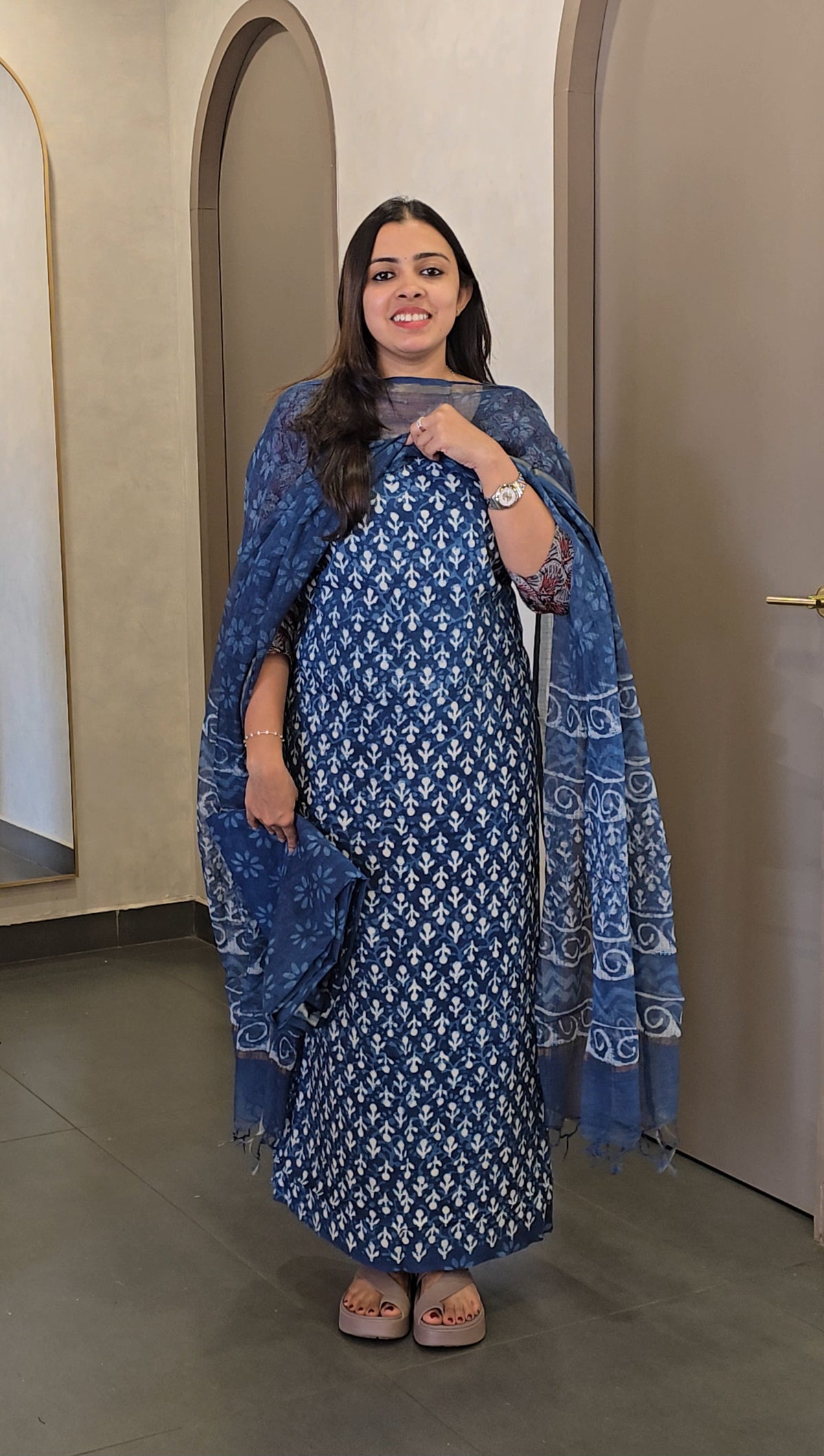 Cotton with Kota Doria Dupatta - SC 10337