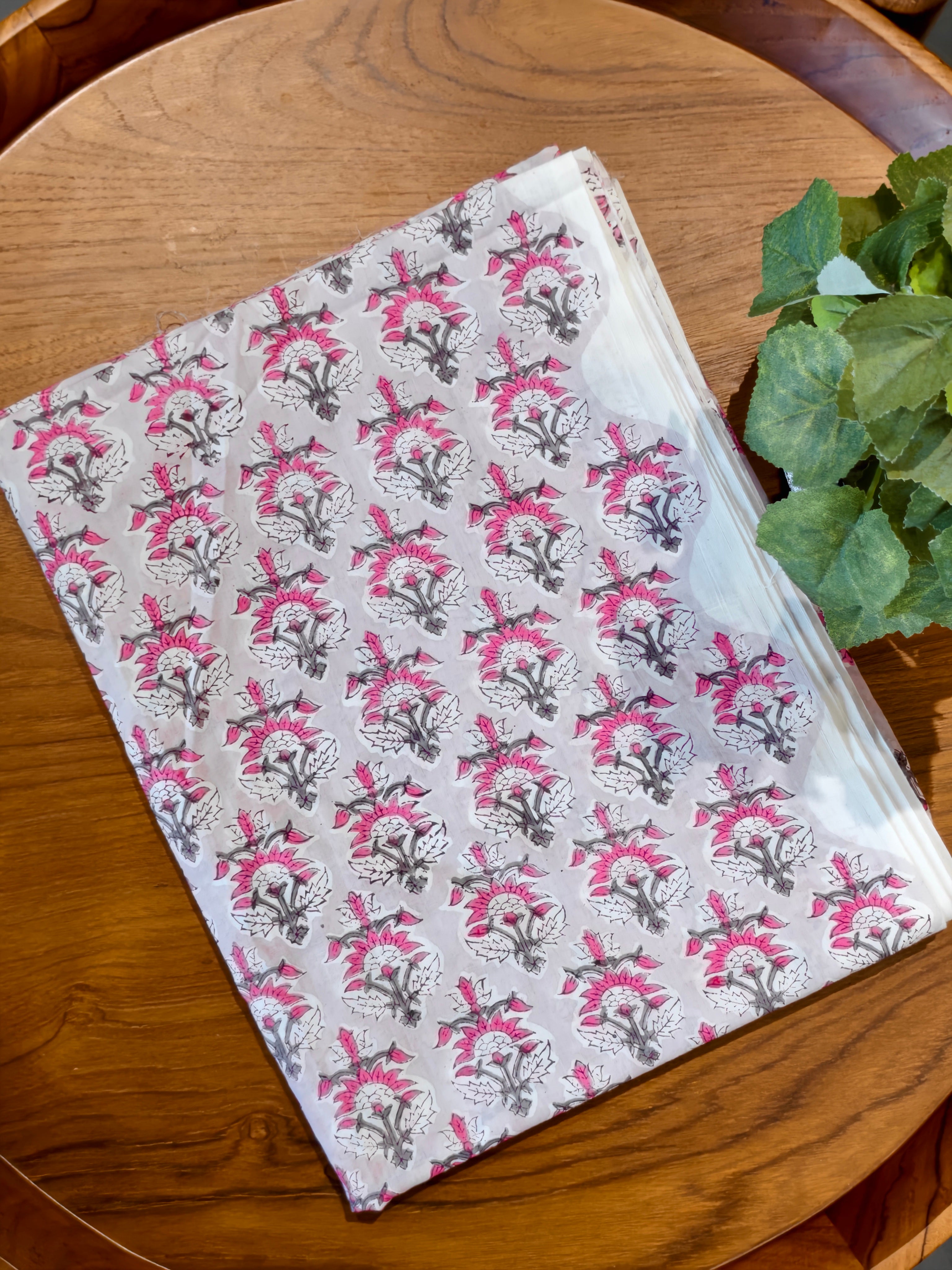 Pure Cotton Block Printed Running Fabric - SC 8100