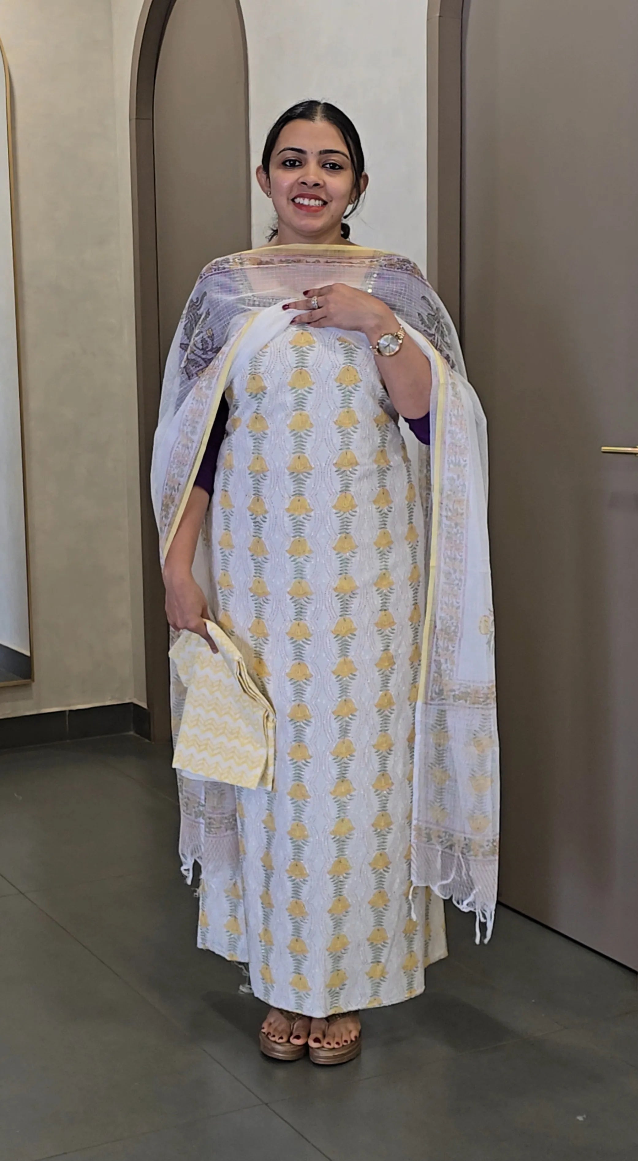 Cotton Salwarsuit with Kota Dupatta - SC 10185