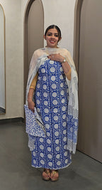 Cotton Salwarsuit with Chiffon Dupatta- 10140