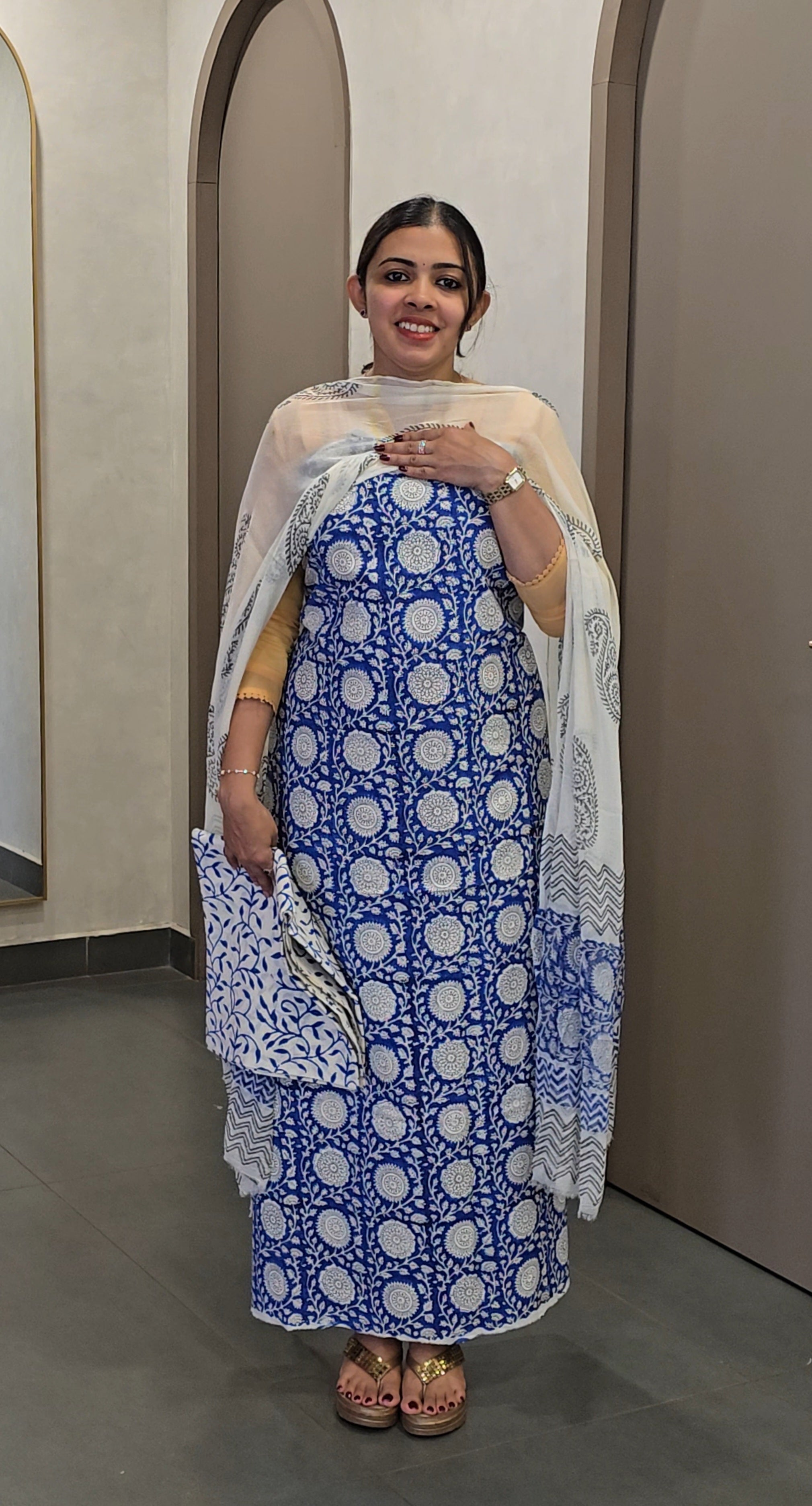 Cotton Salwarsuit with Chiffon Dupatta- 10140
