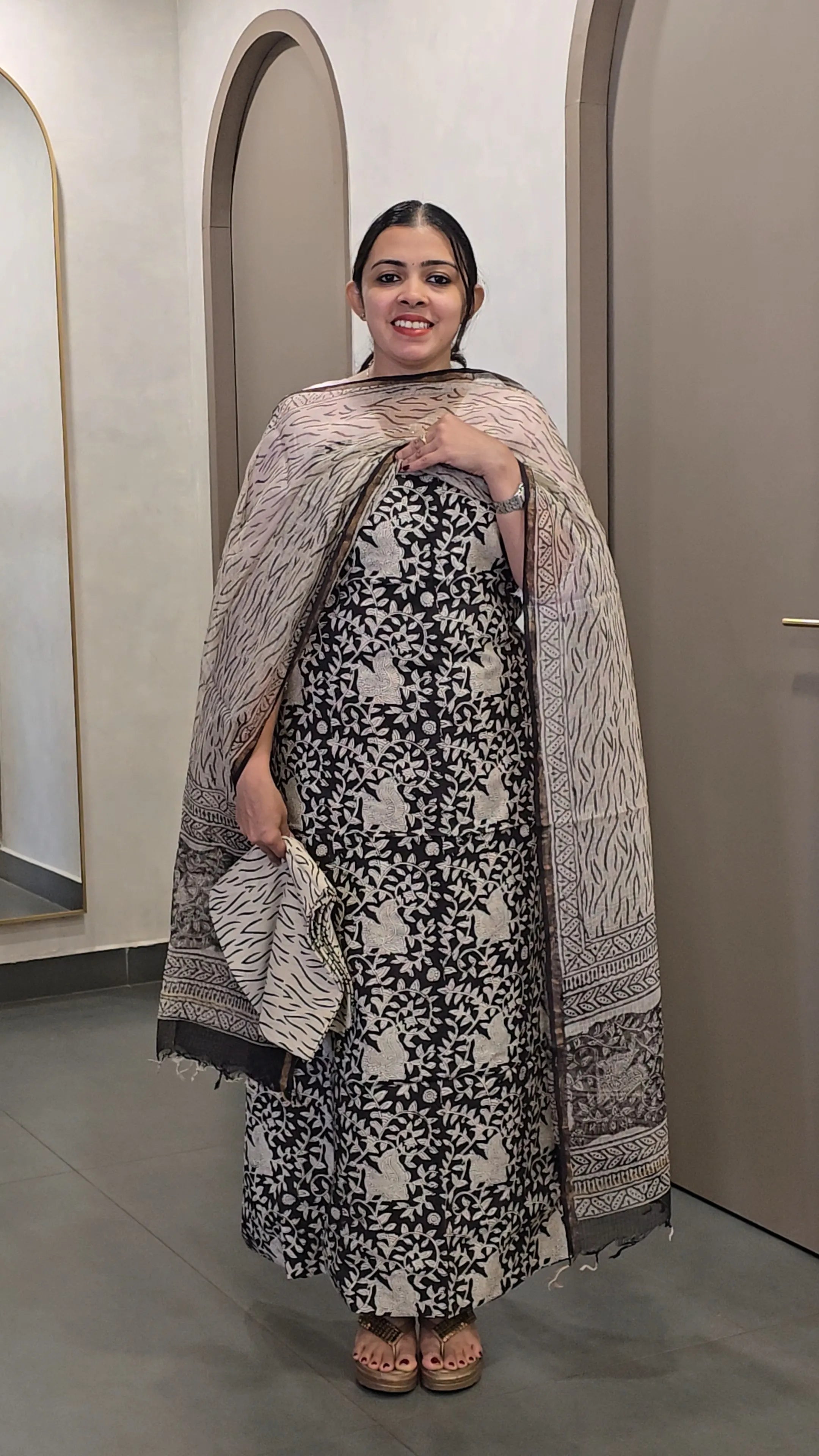 Cotton Salwarsuit with Kota Doria Dupatta - SC 10337