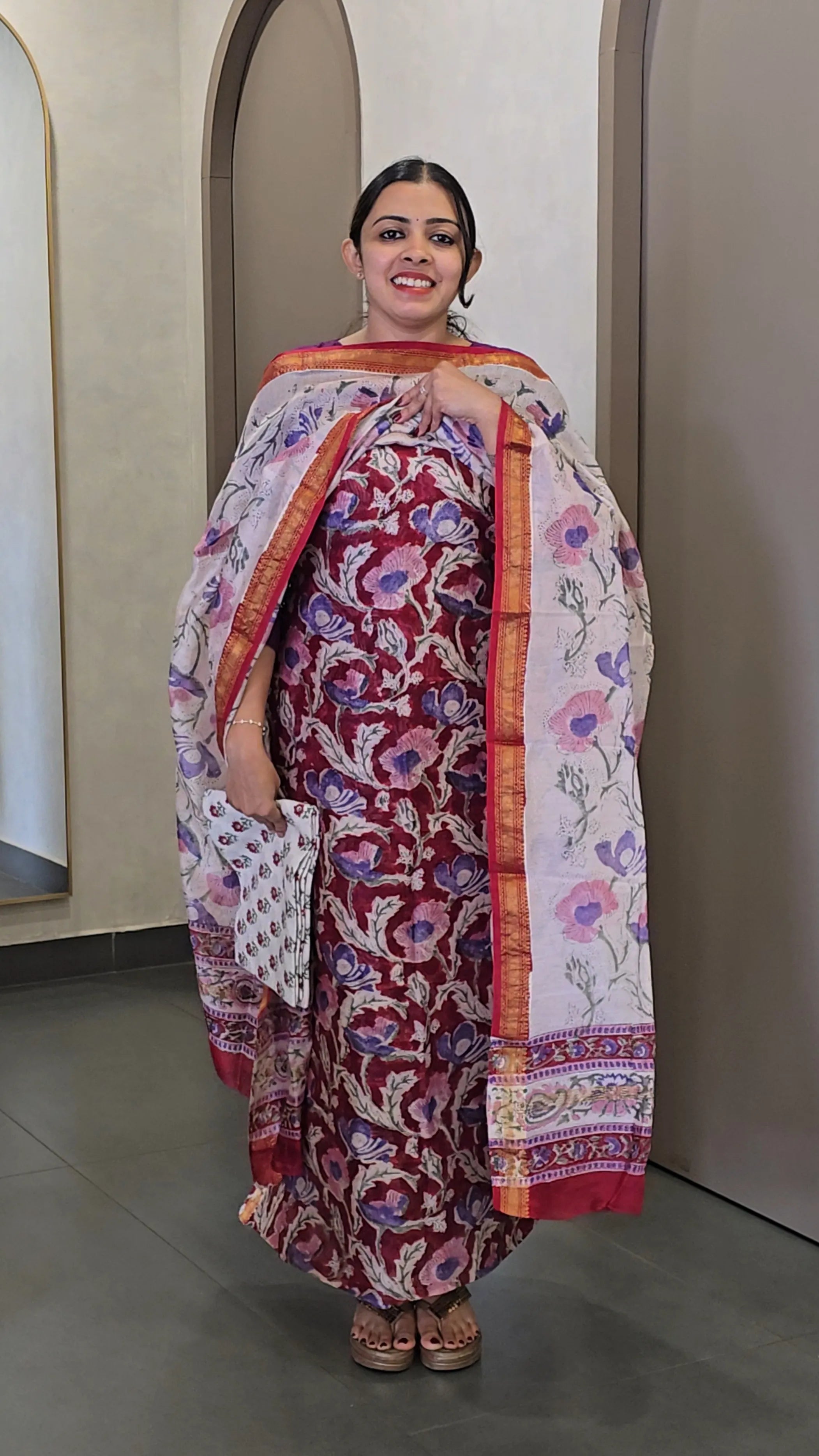 Maheshwari Silk Salwarsuit - SC 10339