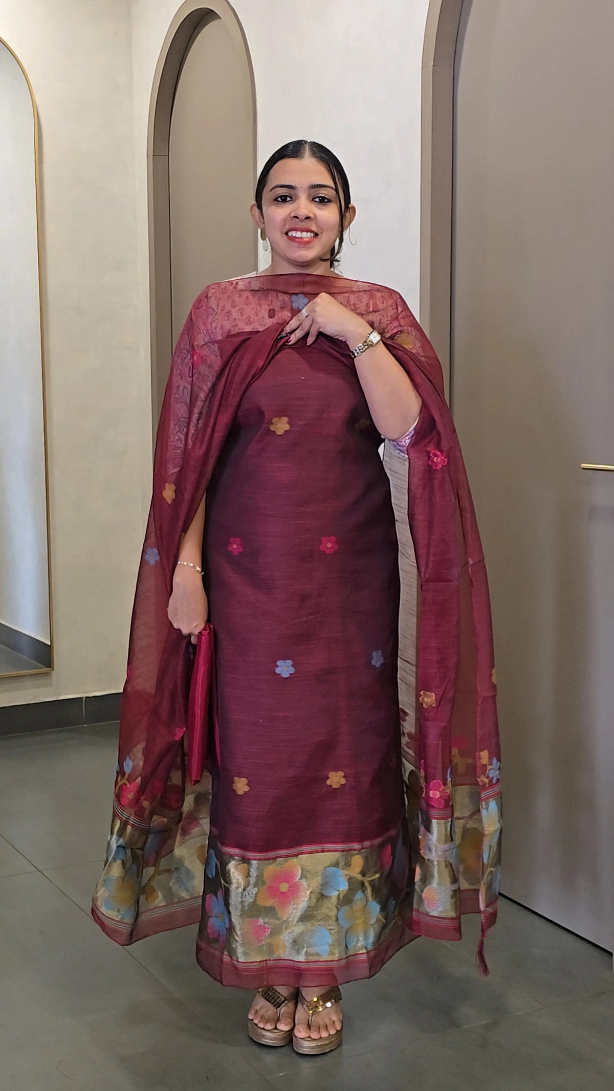 Silk Chanderi Salwarsuit - SC 10779