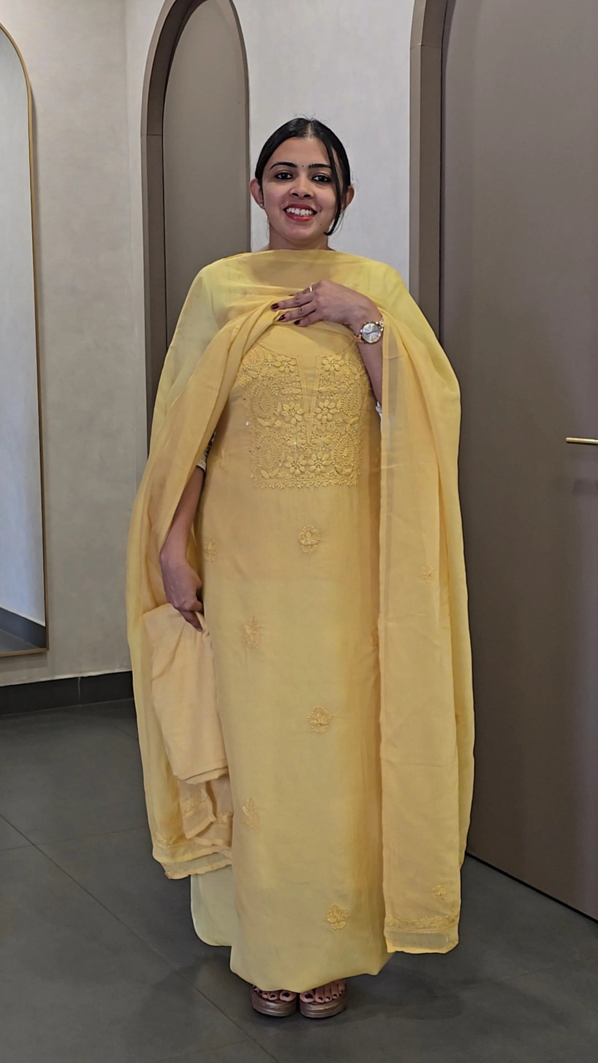 Pure Viscose Organza Chikankari Salwar Suit - SC 10469