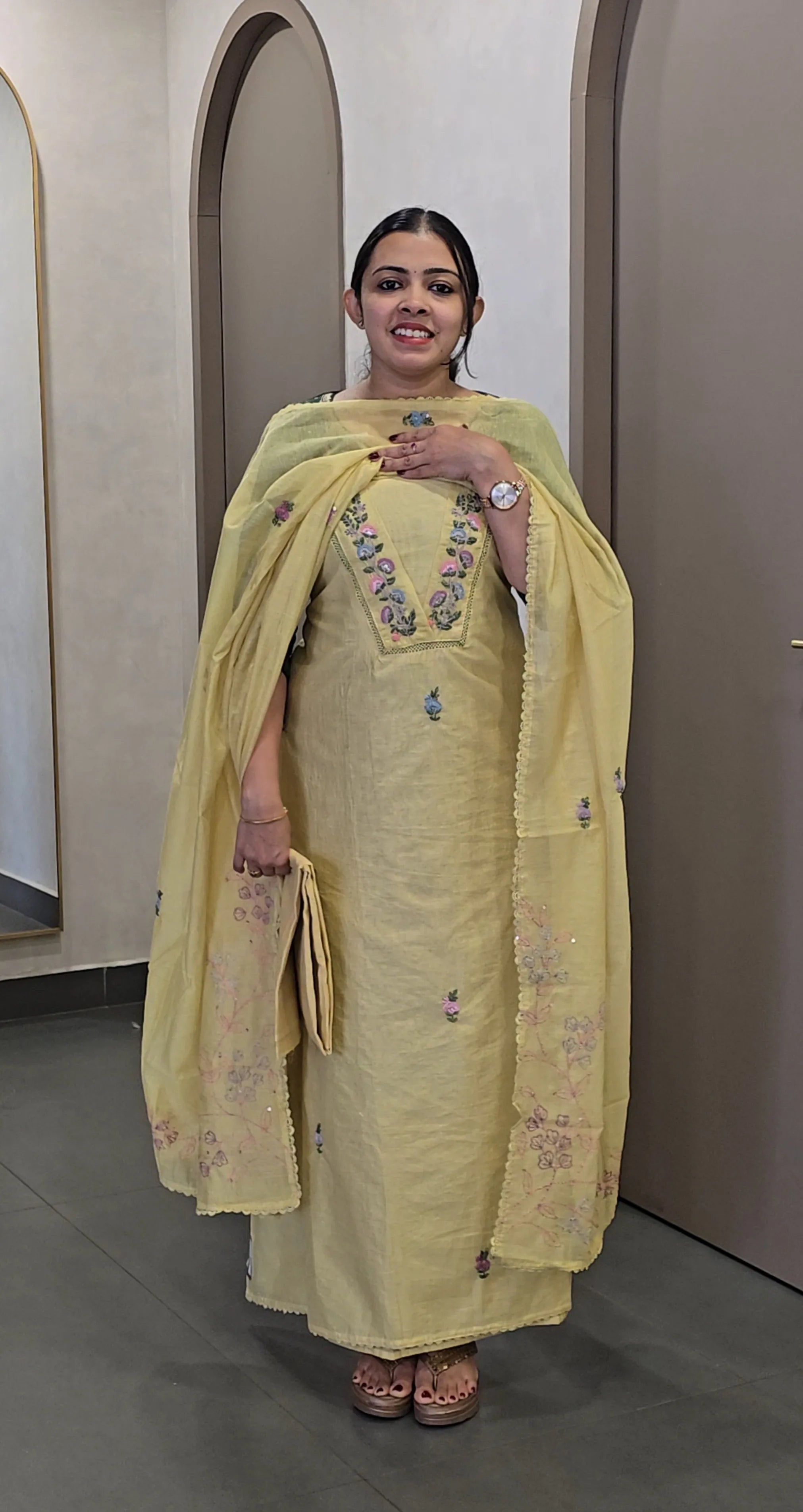 Handpicked Kota & Mul Chanderi Salwar Suit - SC 10475