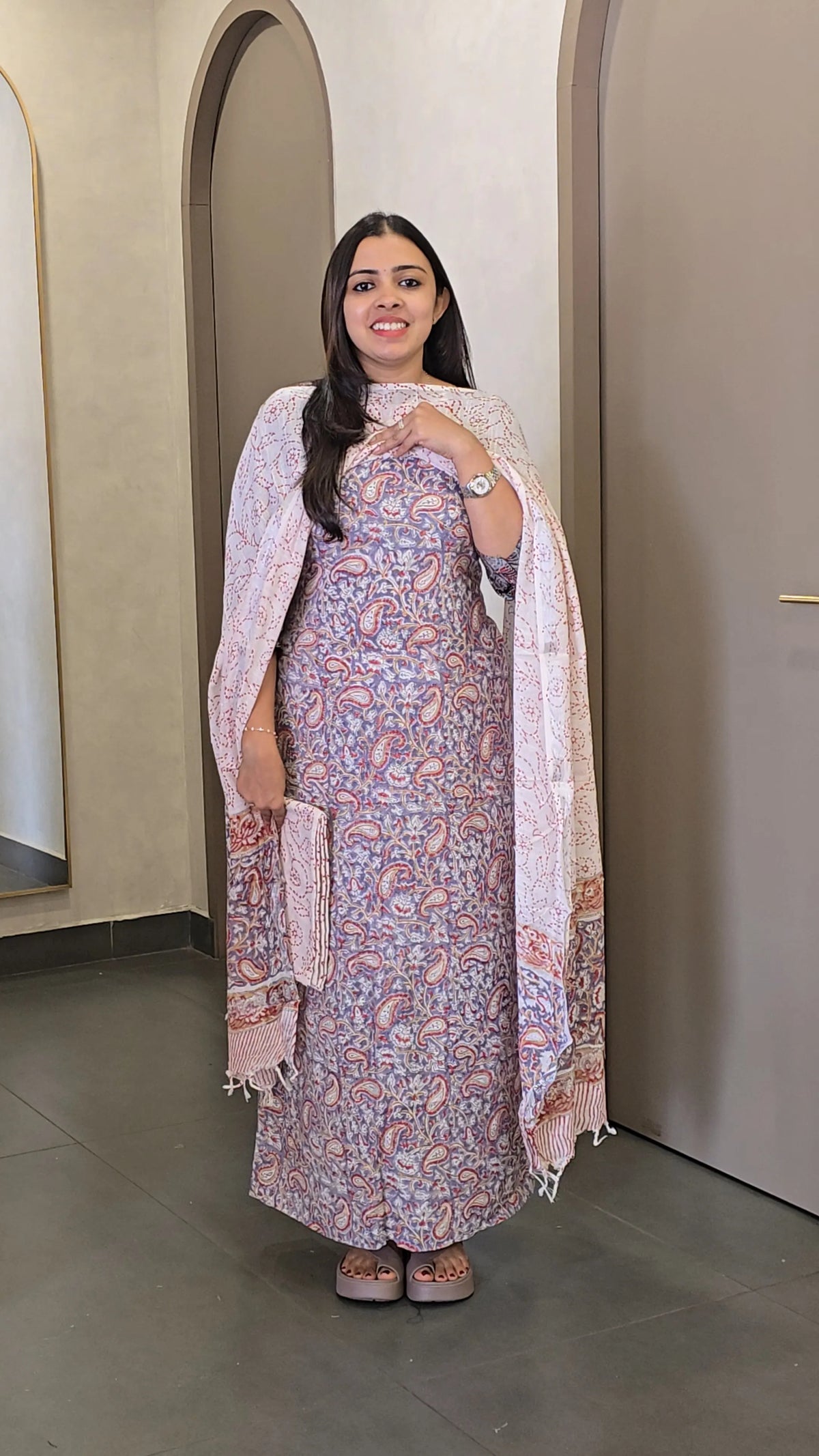 Semi-Linen Salwarsuit - SC 10727