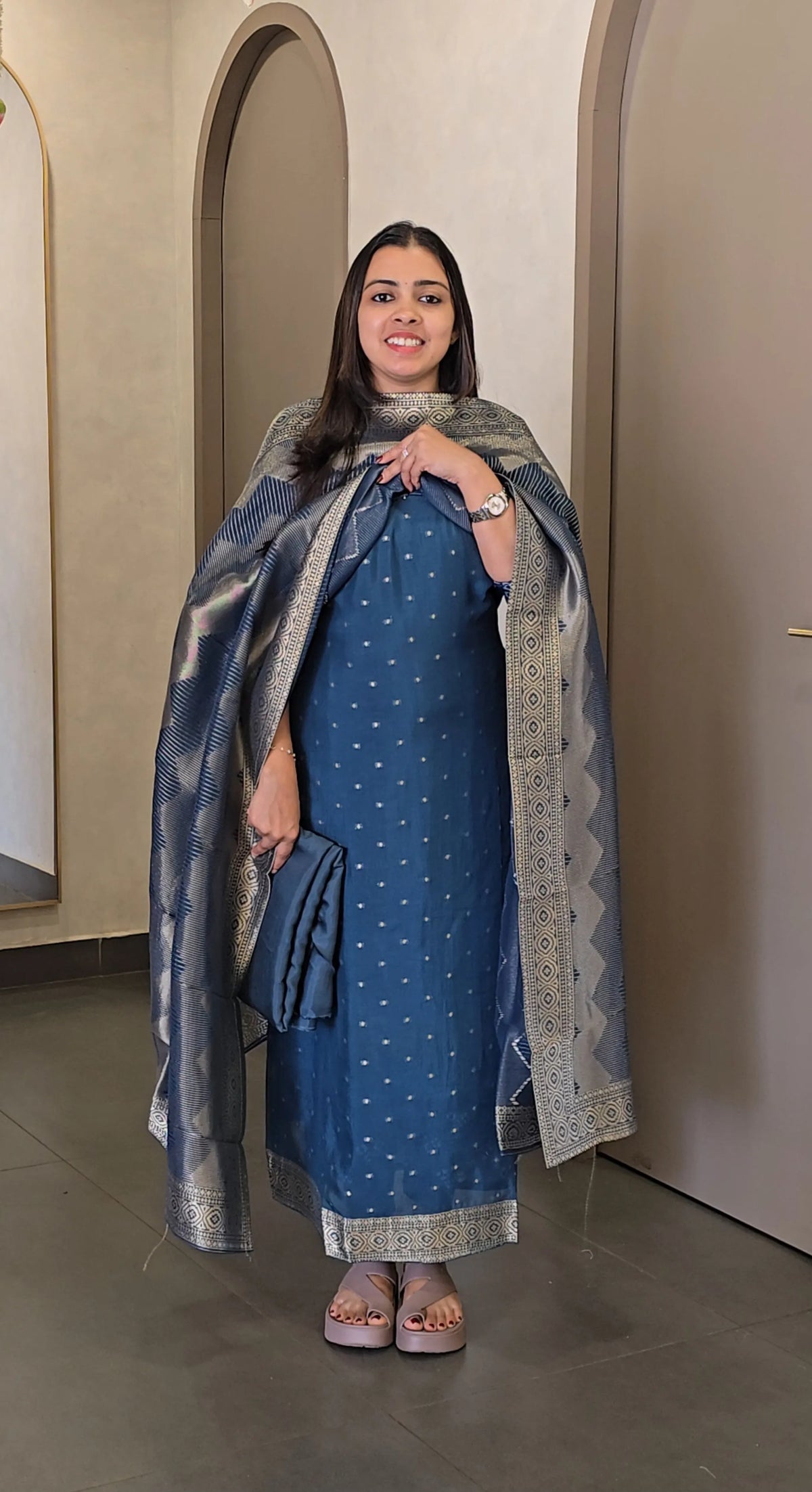 Viscose Georgette Banarasi Salwarsuit - SC 10777