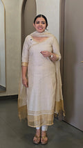 Pure Banarasi Chanderi Salwarsuit - SC 10586 Onam