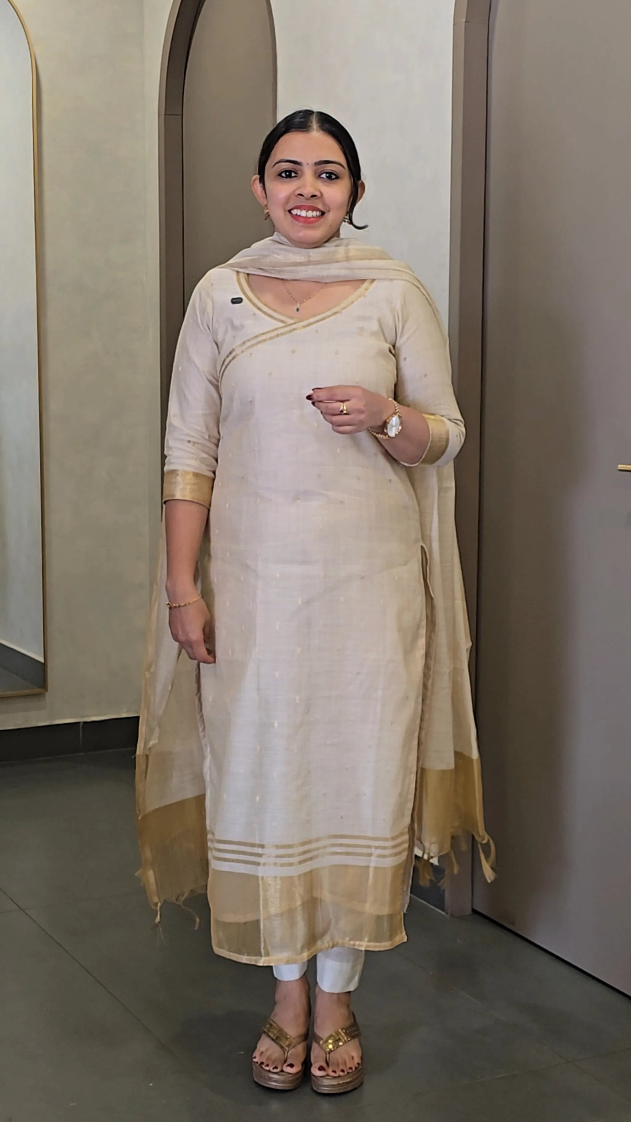 Pure Banarasi Chanderi Salwarsuit - SC 10586 Onam