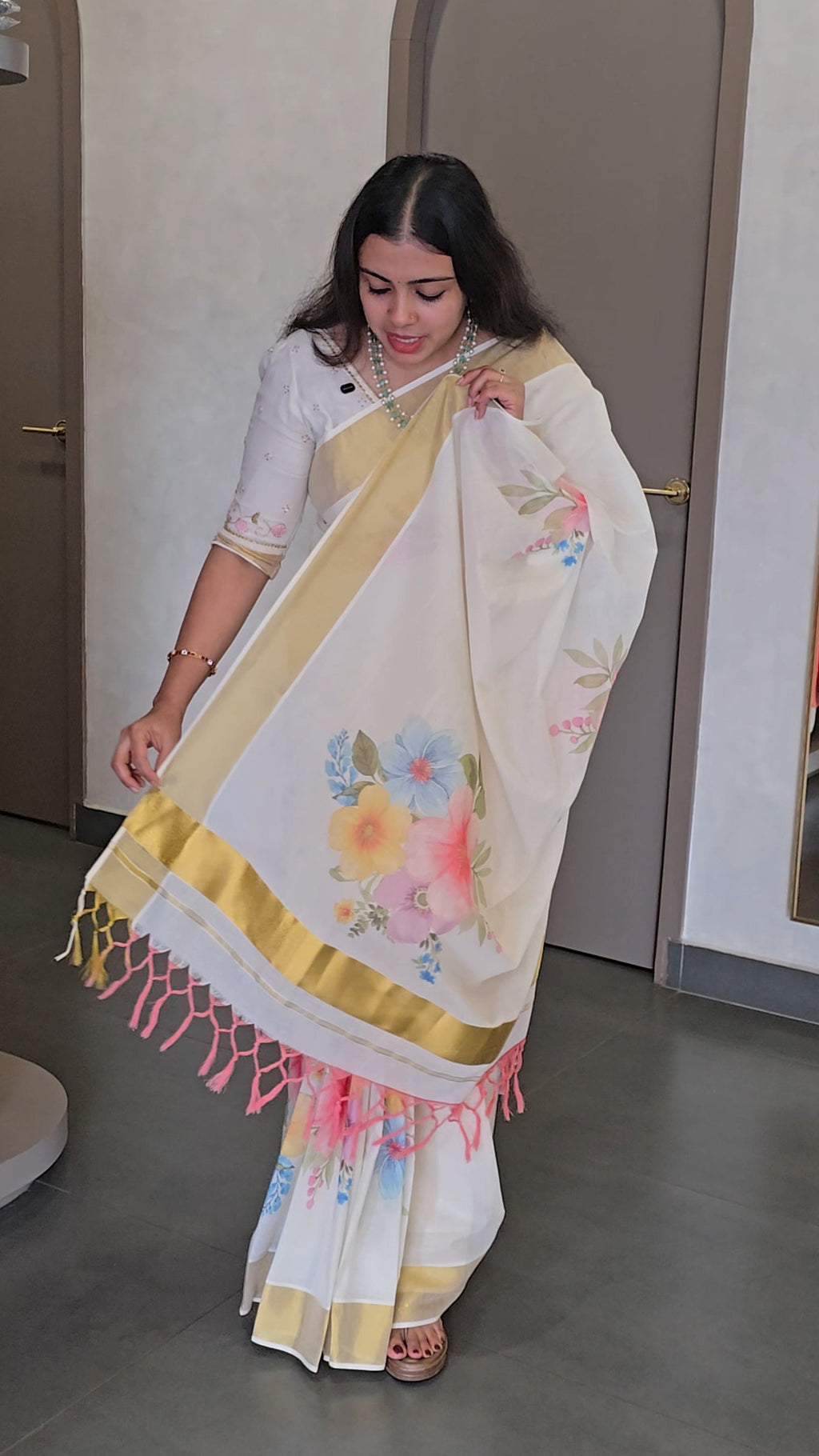 Kerala Cotton Onam Saree - SC 10187