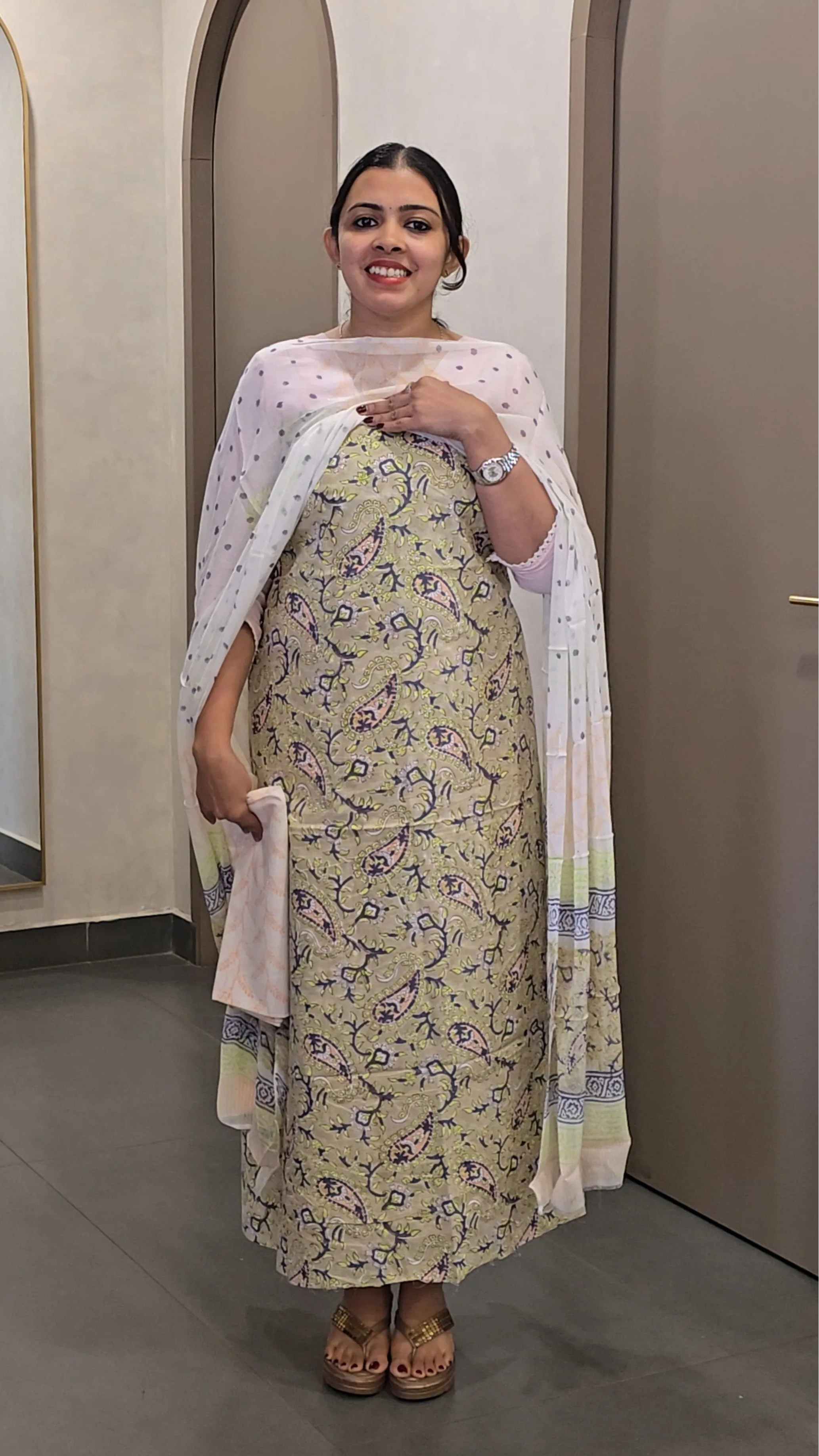 Cotton Salwarsuit with Chiffon Dupatta - SC 10332