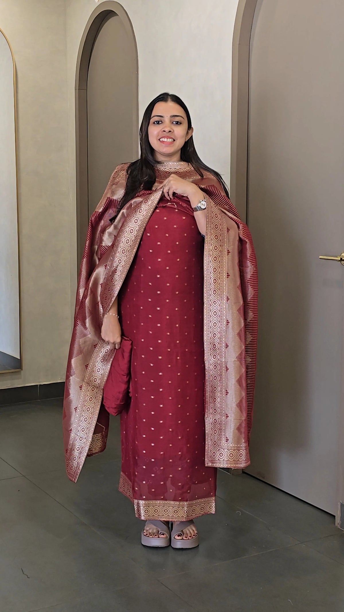 Viscose Georgette Banarasi Salwarsuit - SC 10777