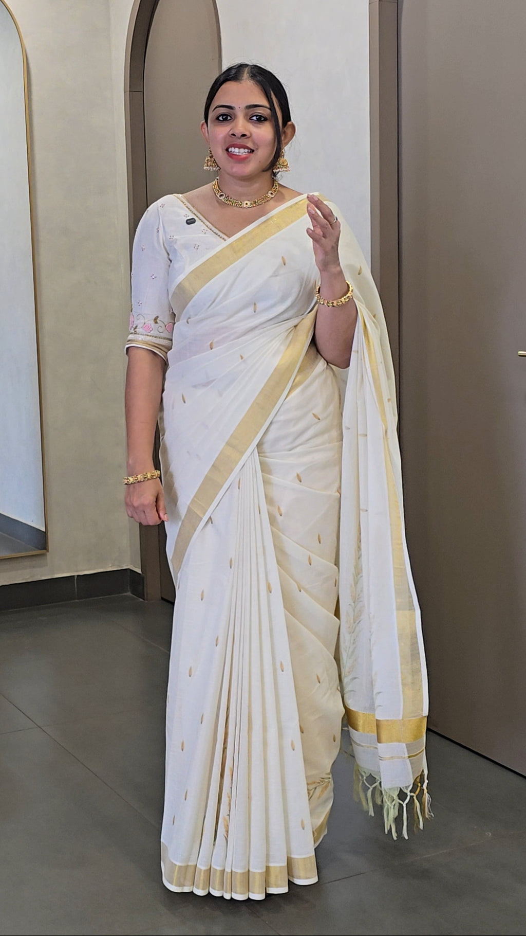 Kerala Cotton Onam Saree - SC 10187