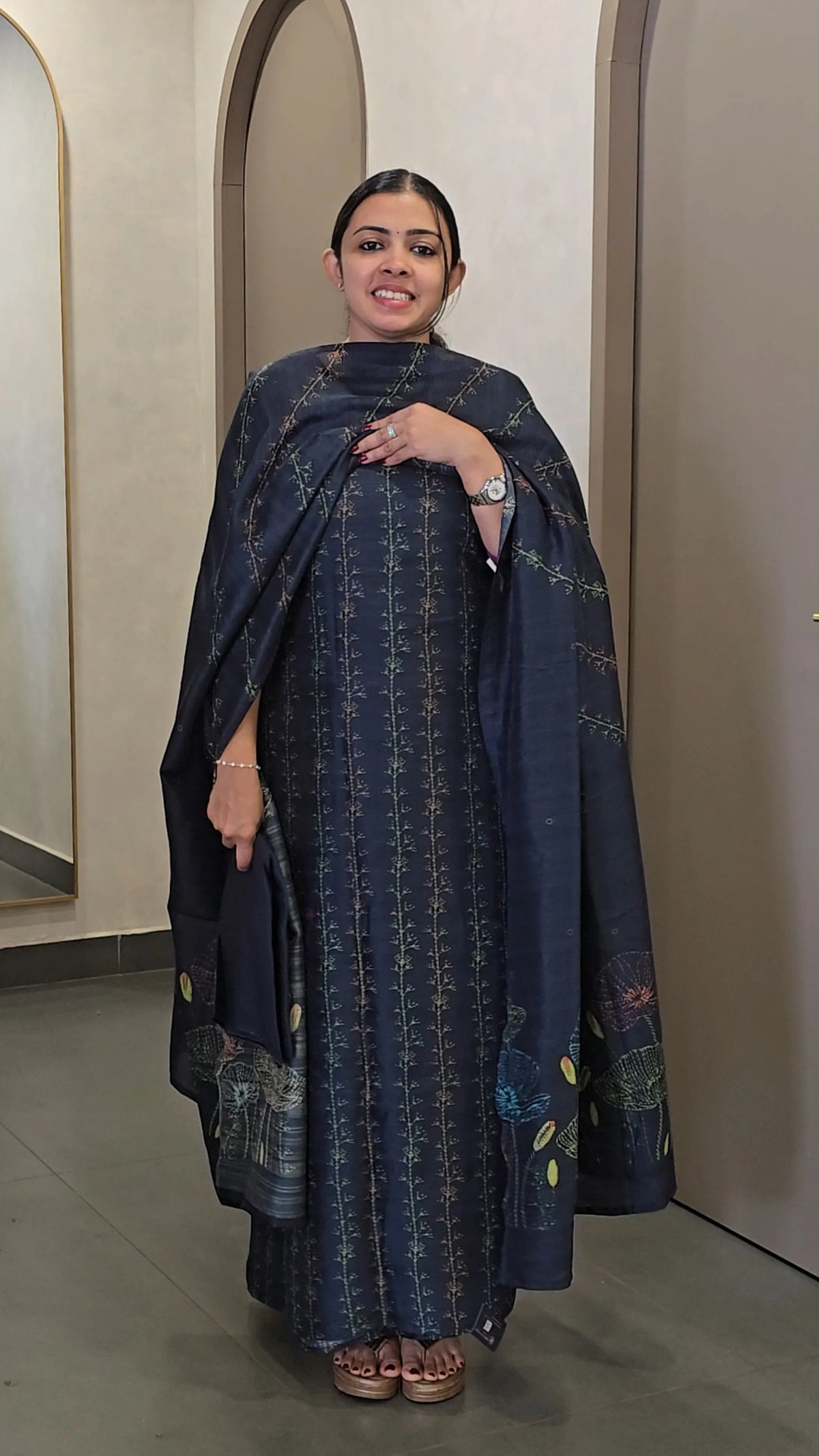 Semi Rawsilk Salwarsuit - SC 10715