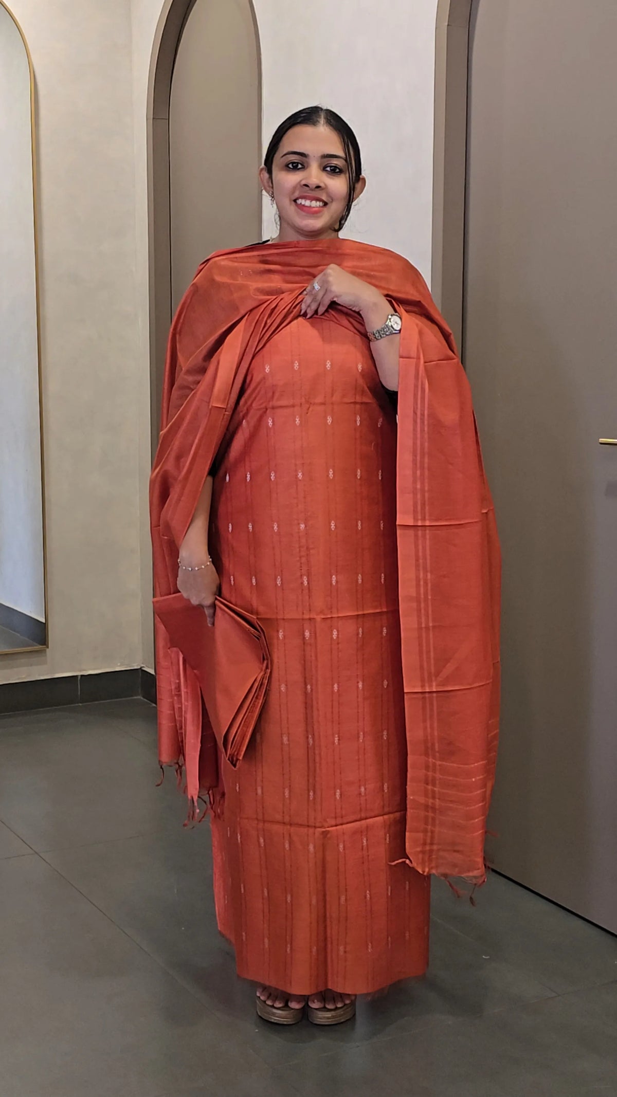 Semi-Tussar Silk Salwarsuit - SC 10767