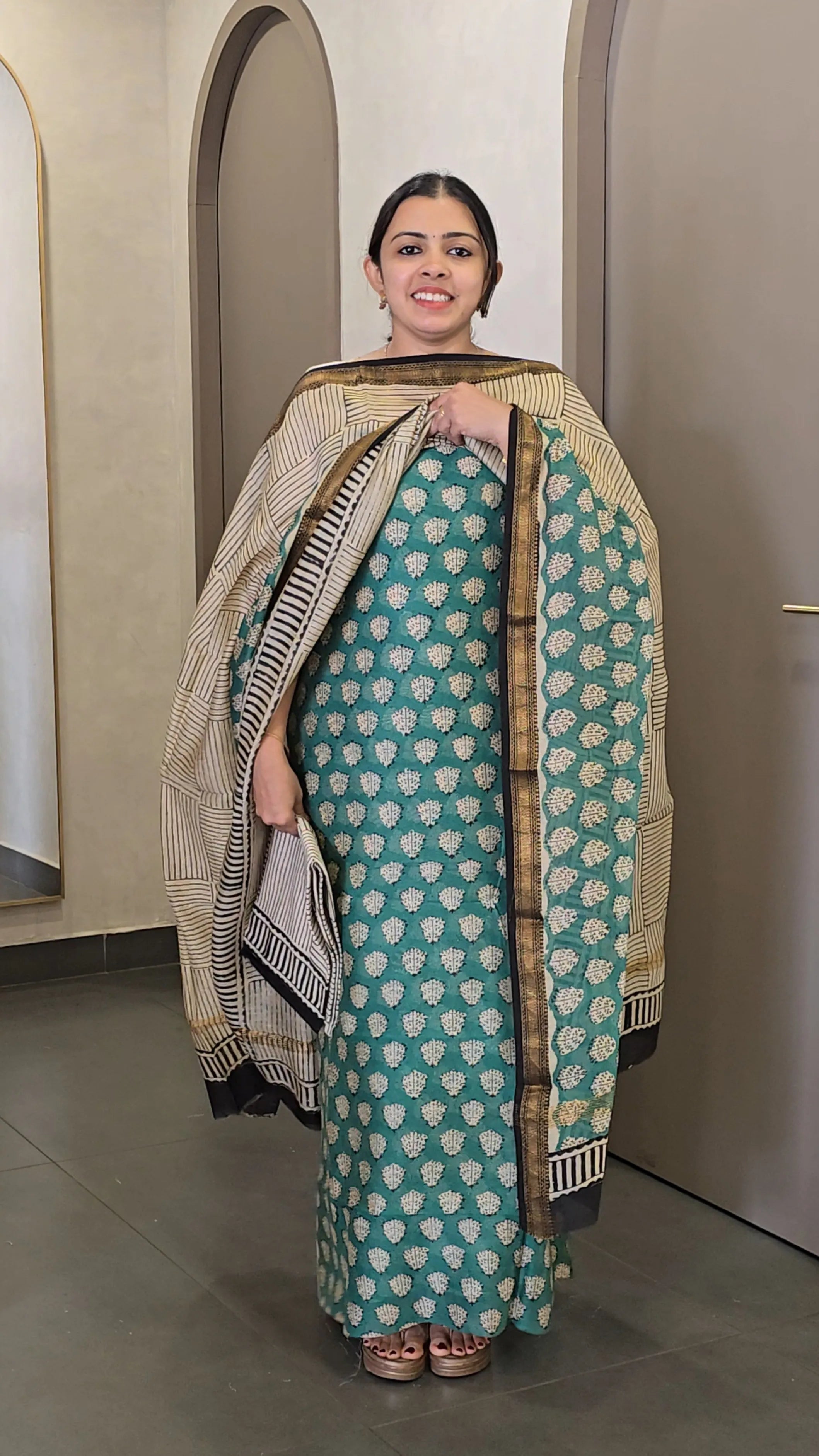 Maheshwari Silk Salwarsuit - SC 10339