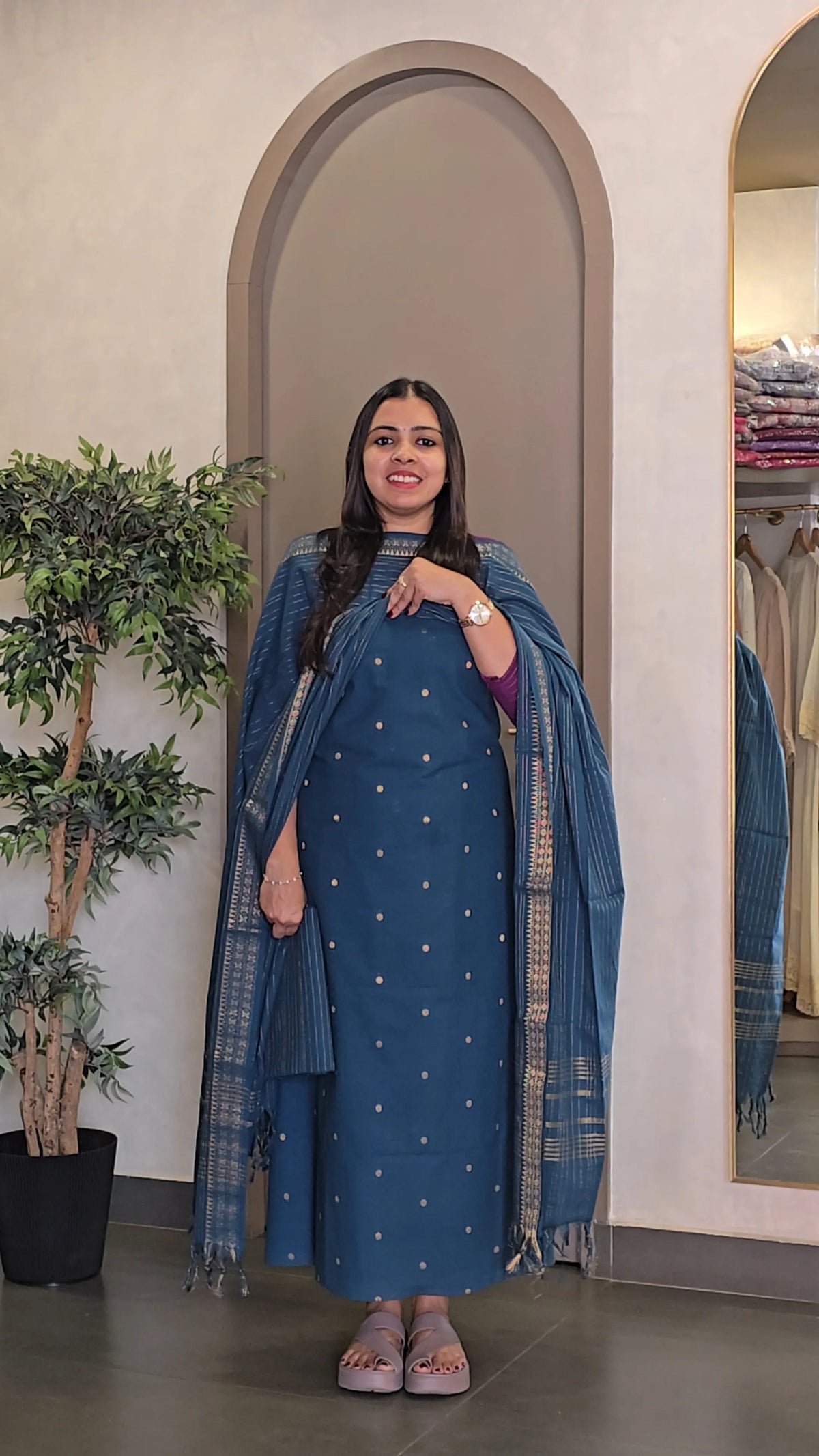 Handloom Cotton Salwarsuit - SC 10983