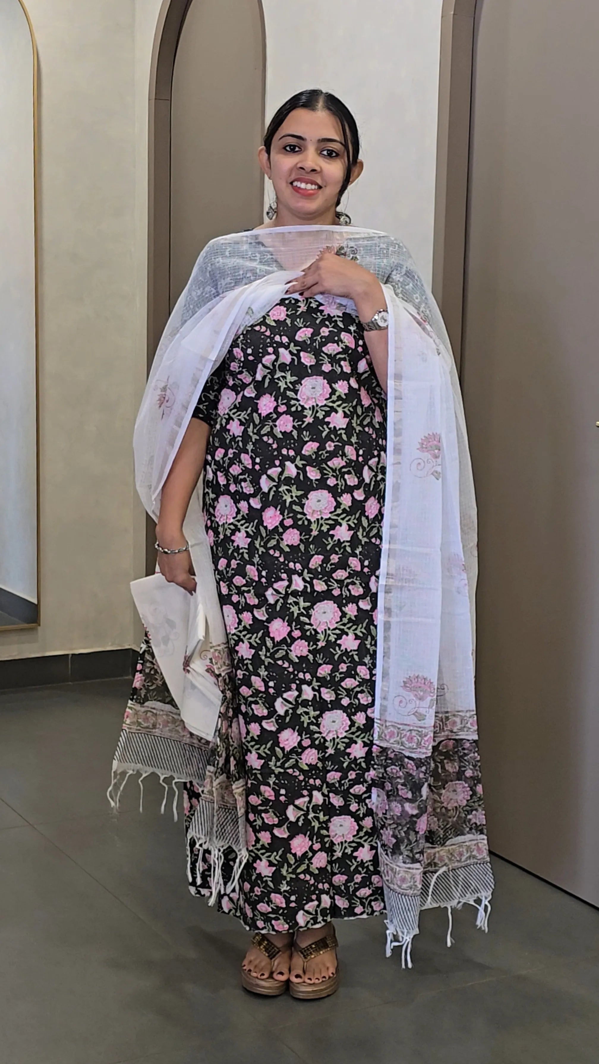 Cotton Salwarsuit with Kota Doria Dupatta - SC 10337