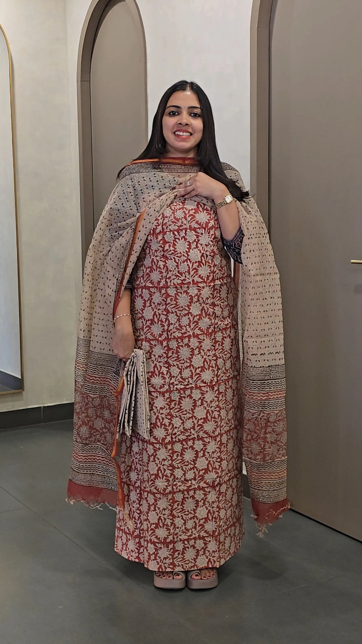 Cotton Salwarsuit with Kota Doria Dupatta - SC 10815