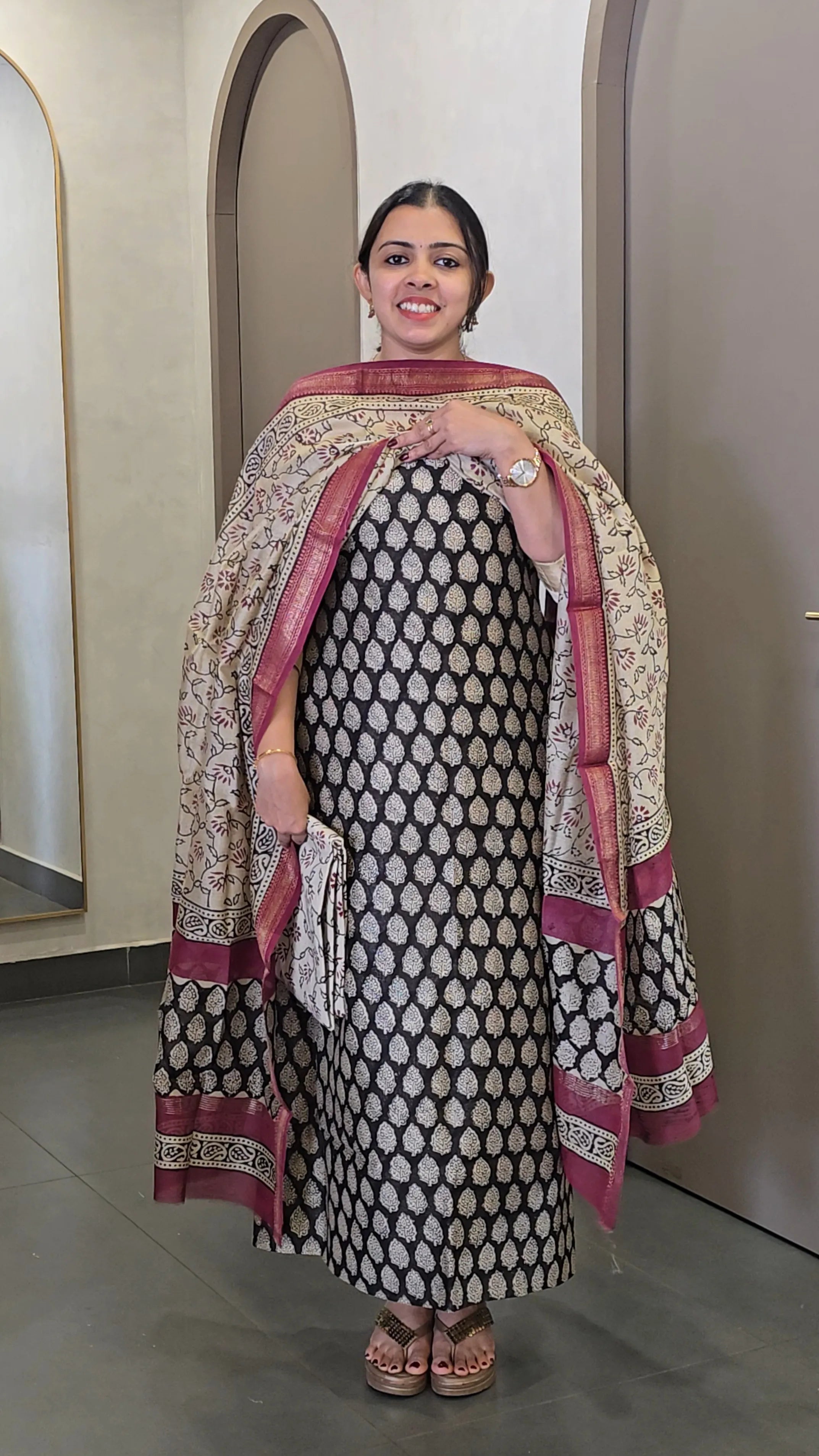 Maheshwari Silk Salwarsuit - SC 10339