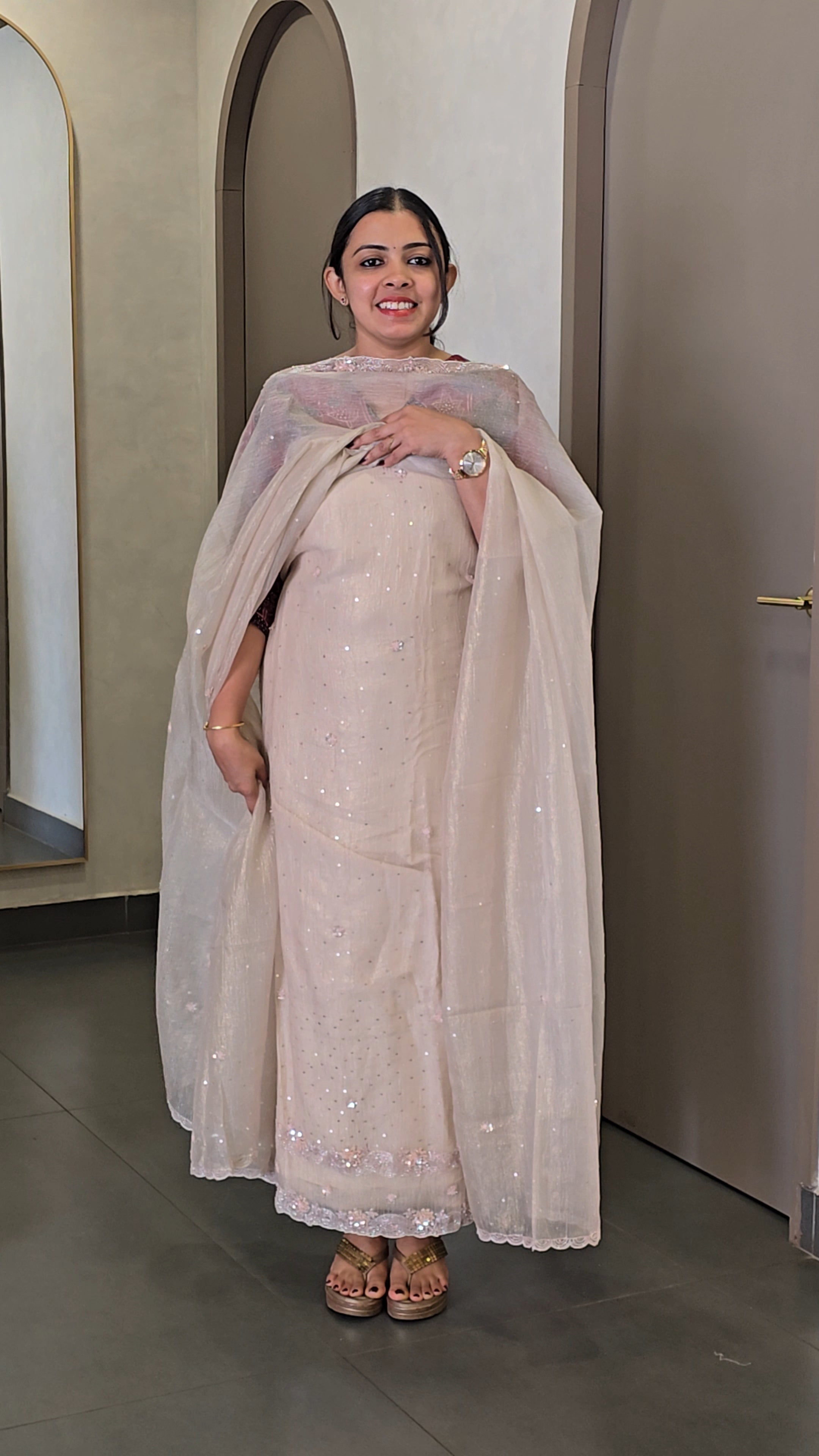 Pure Crushed Crepe Silk Salwarsuit - SC 10243
