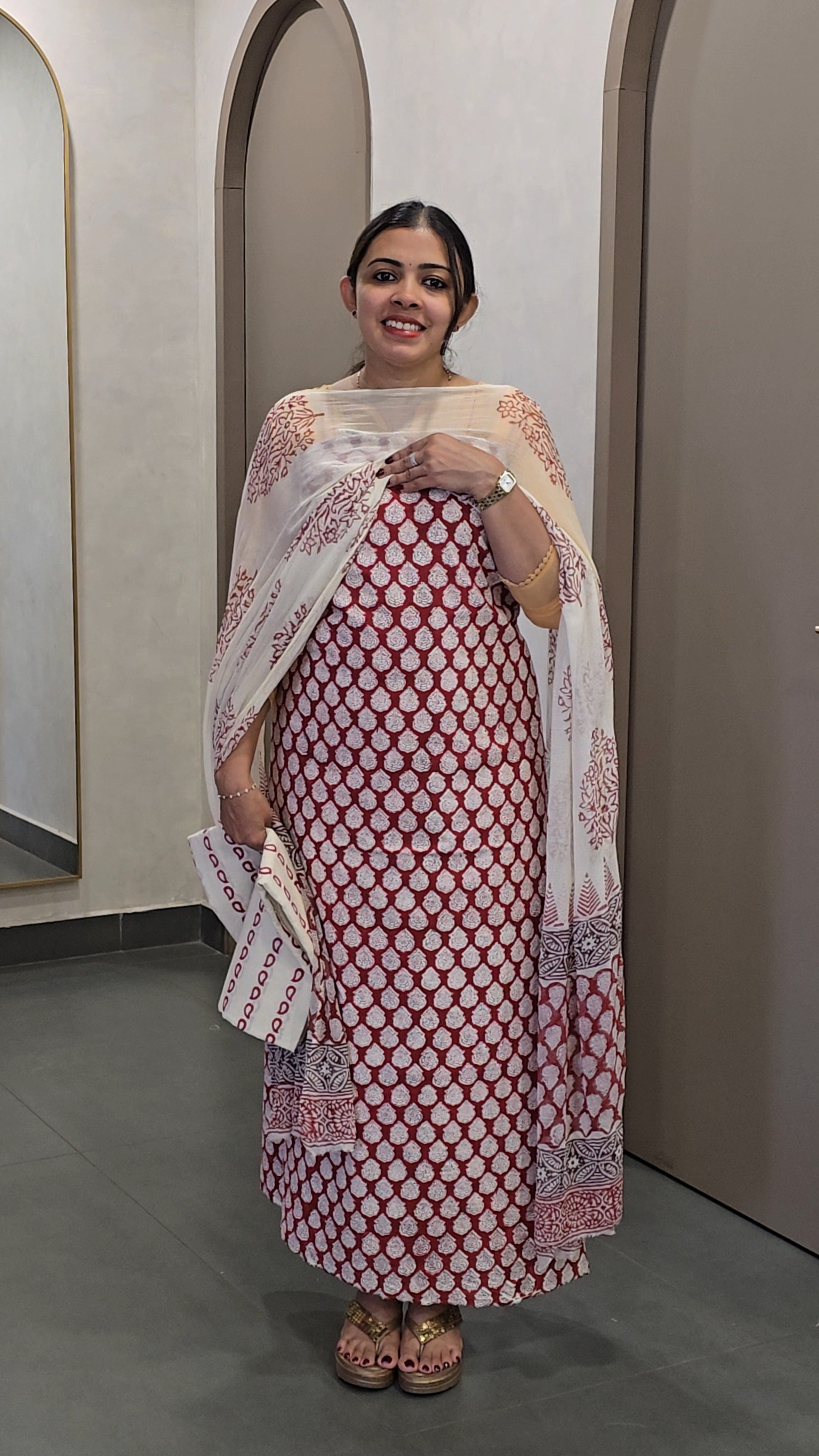 Cotton Salwarsuit with Chiffon Dupatta- 10140