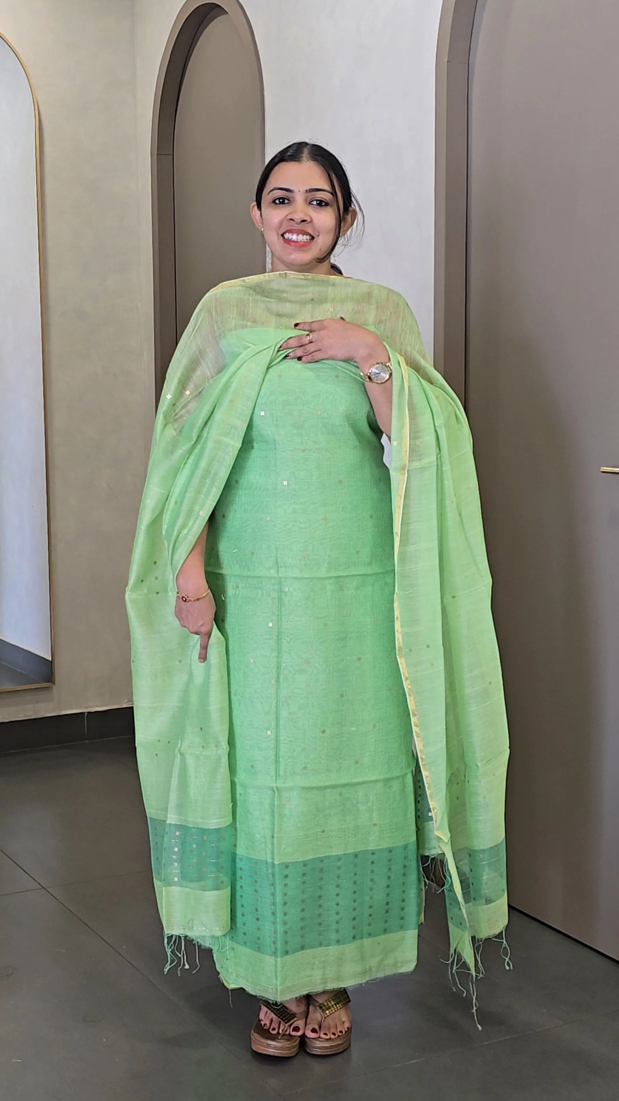 Pure Tussar Organza Salwarsuit - SC 10491