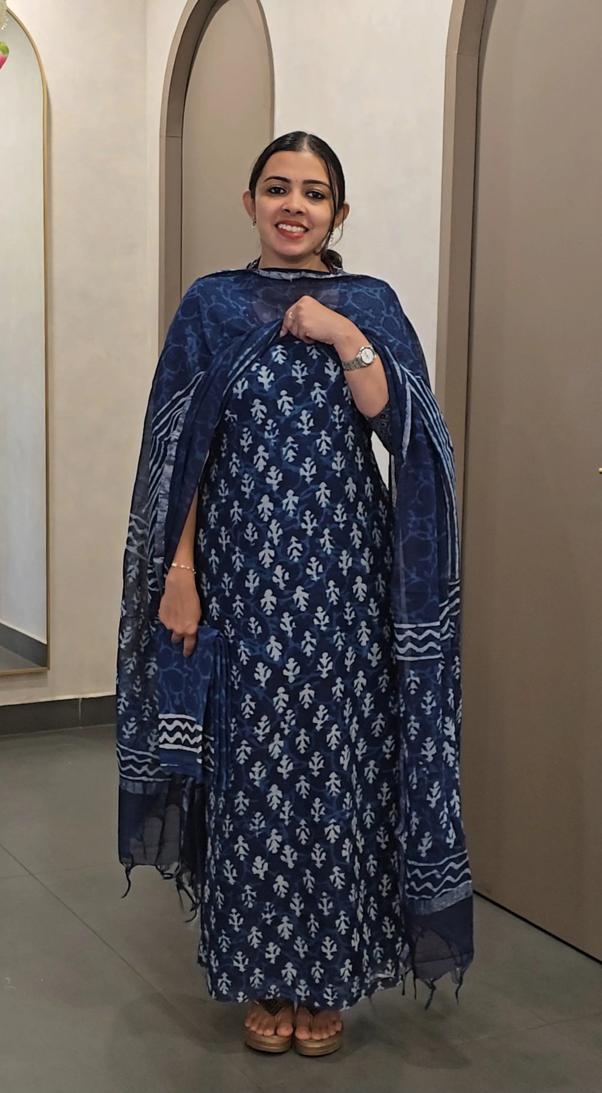 Semi-Linen Salwarsuit - SC 10727