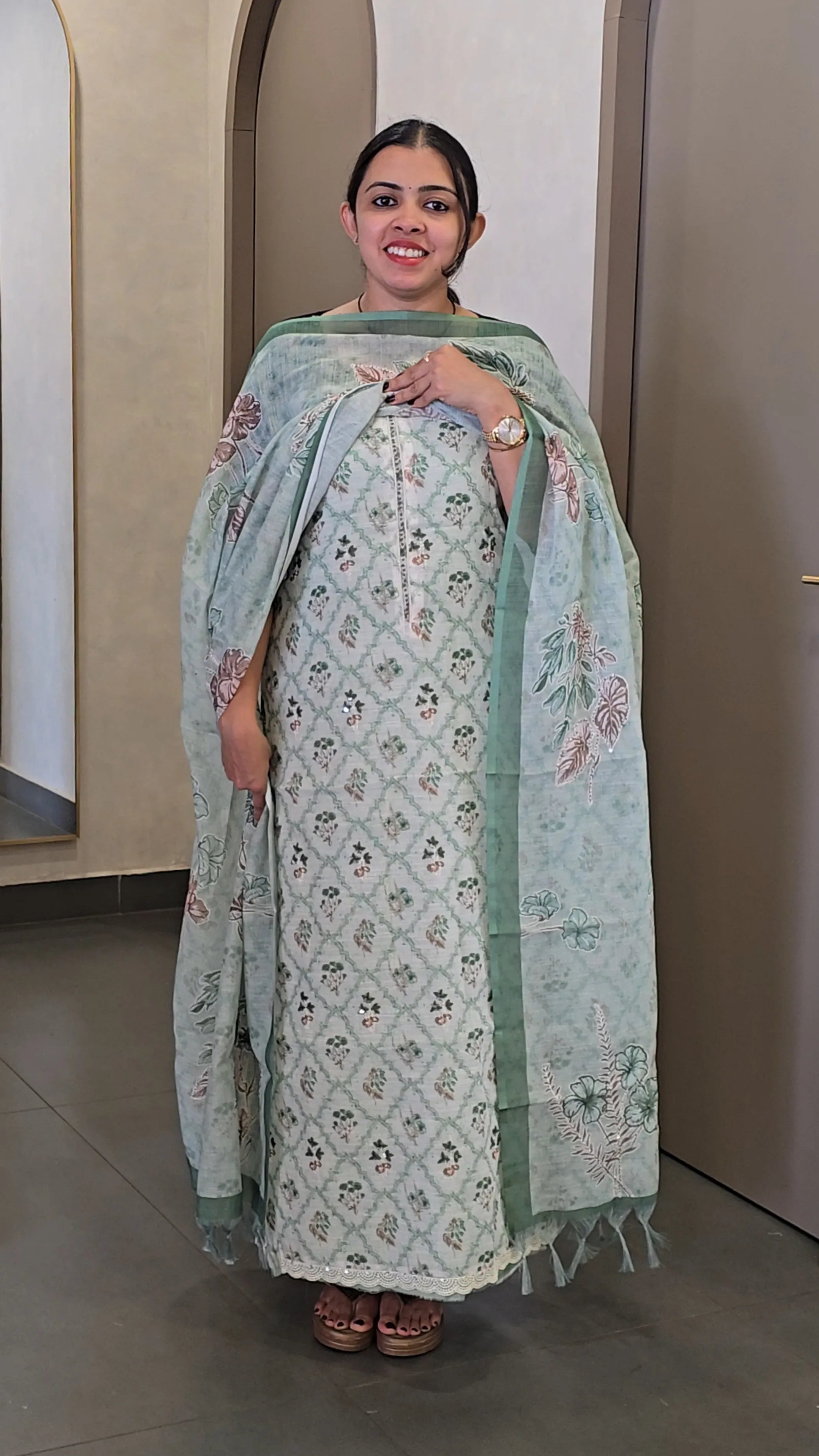 Pure Linen Salwar Suit - SC 10305