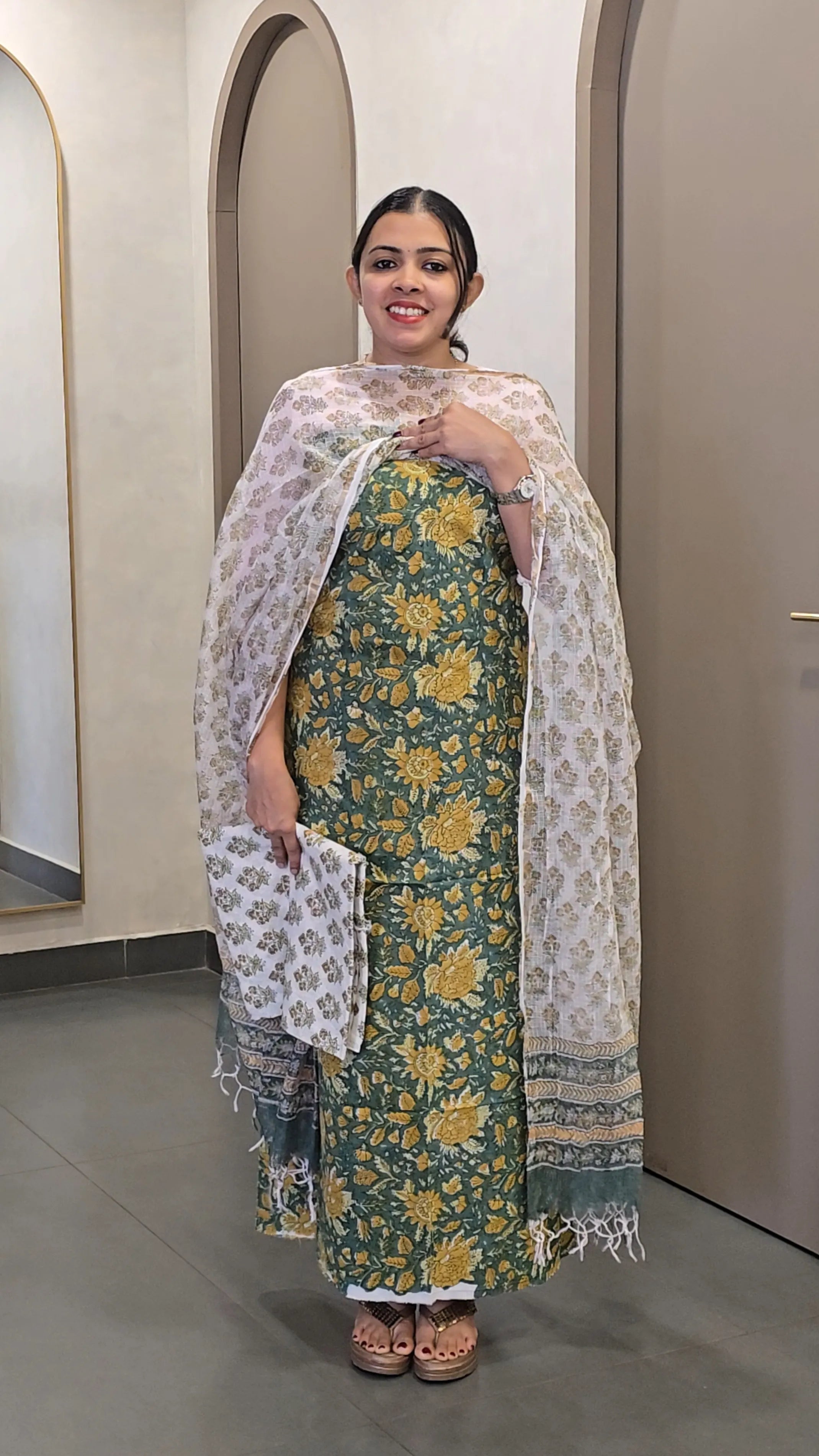 Cotton Salwarsuit with Kota Doria Dupatta - SC 10337