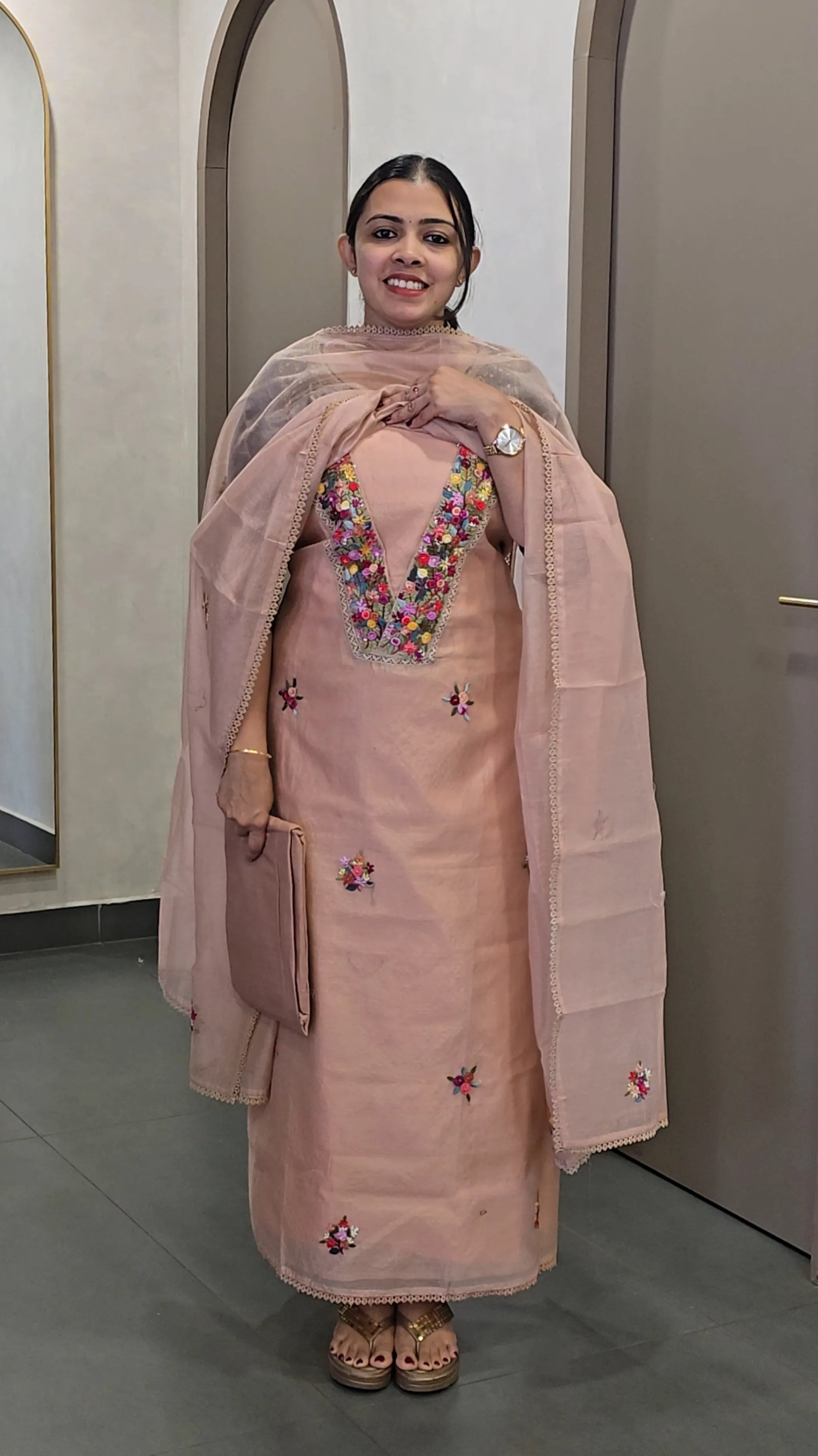Handpicked Kota & Mul Chanderi Salwar Suit - SC 10475