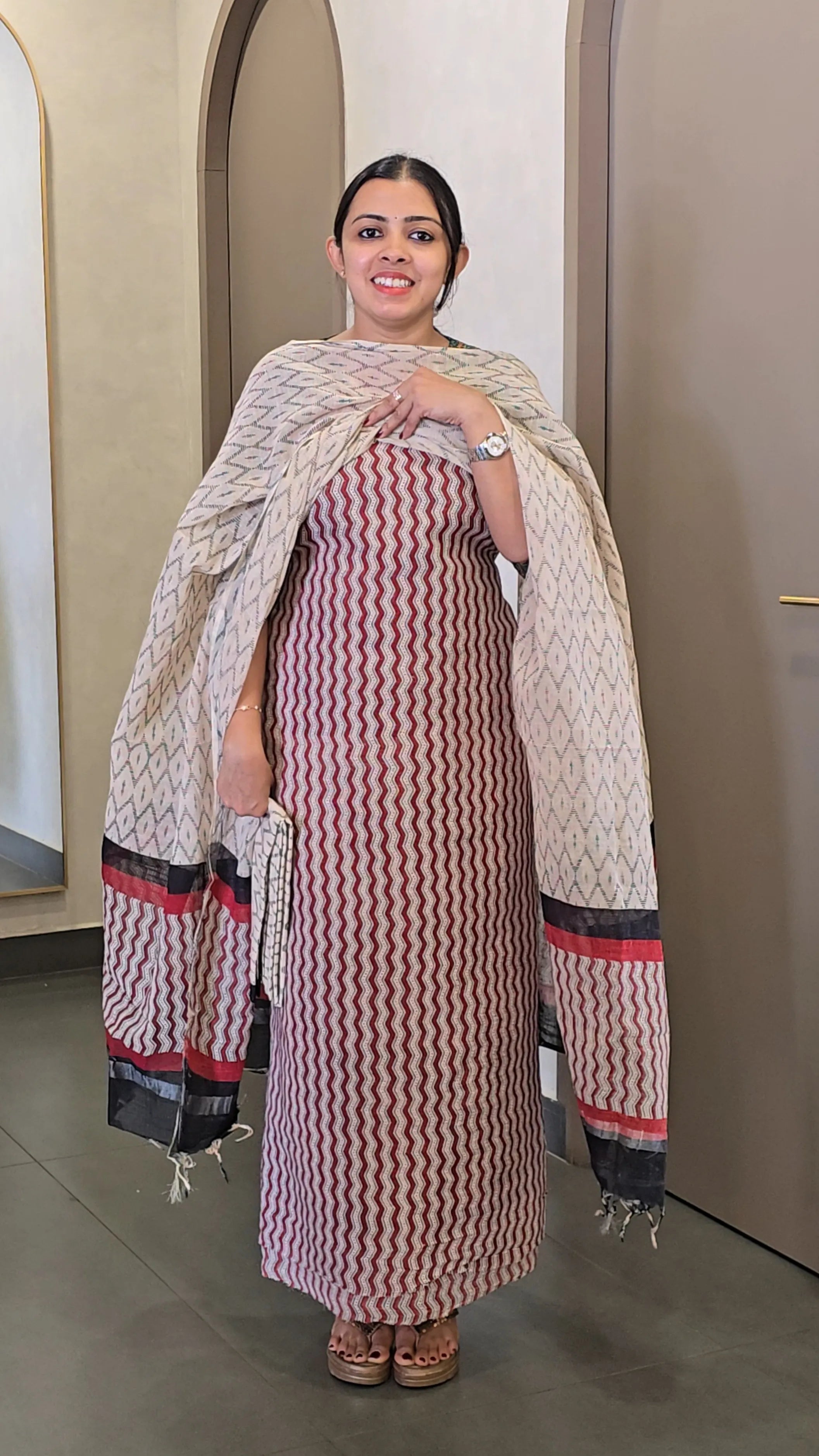 Semi-Linen Salwarsuit -SC 10665