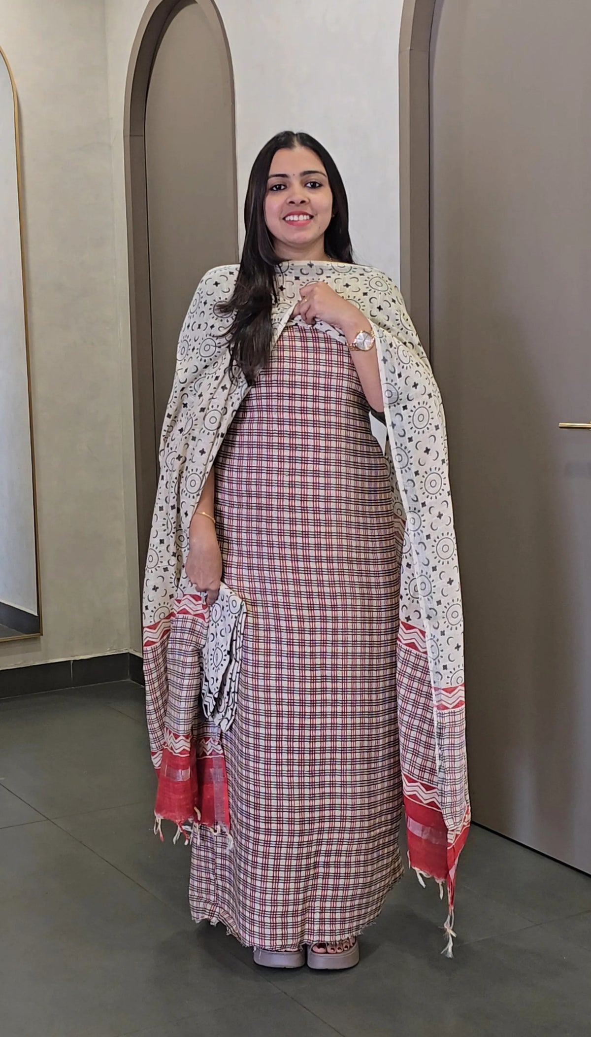 Semi-Linen Salwarsuit - SC 10844