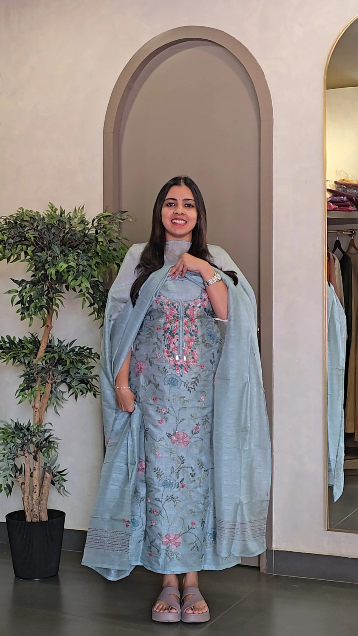 Pure Linen Silk Salwarsuit - SC 10931