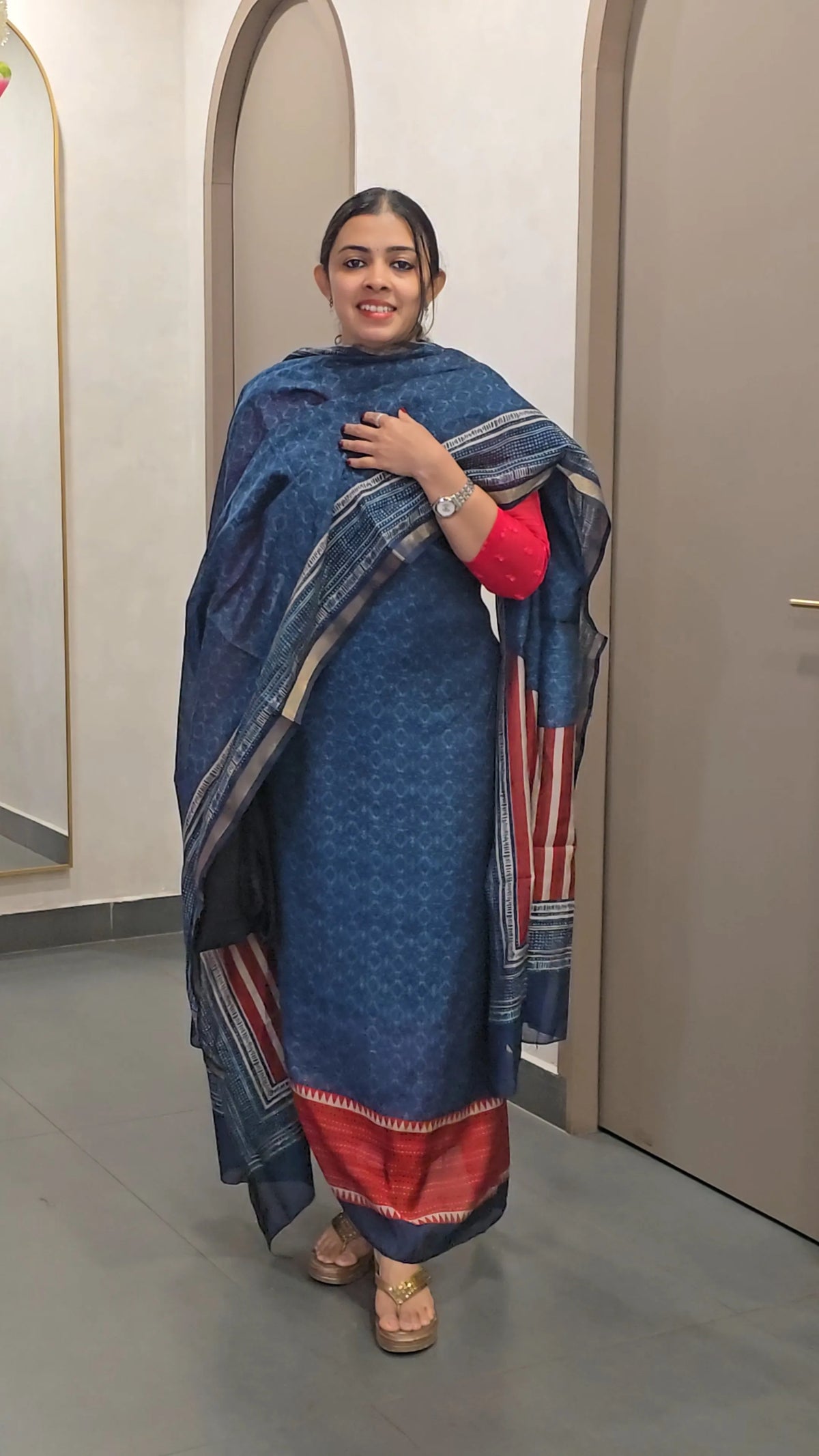 Semi-Chanderi Salwarsuit - SC 10800