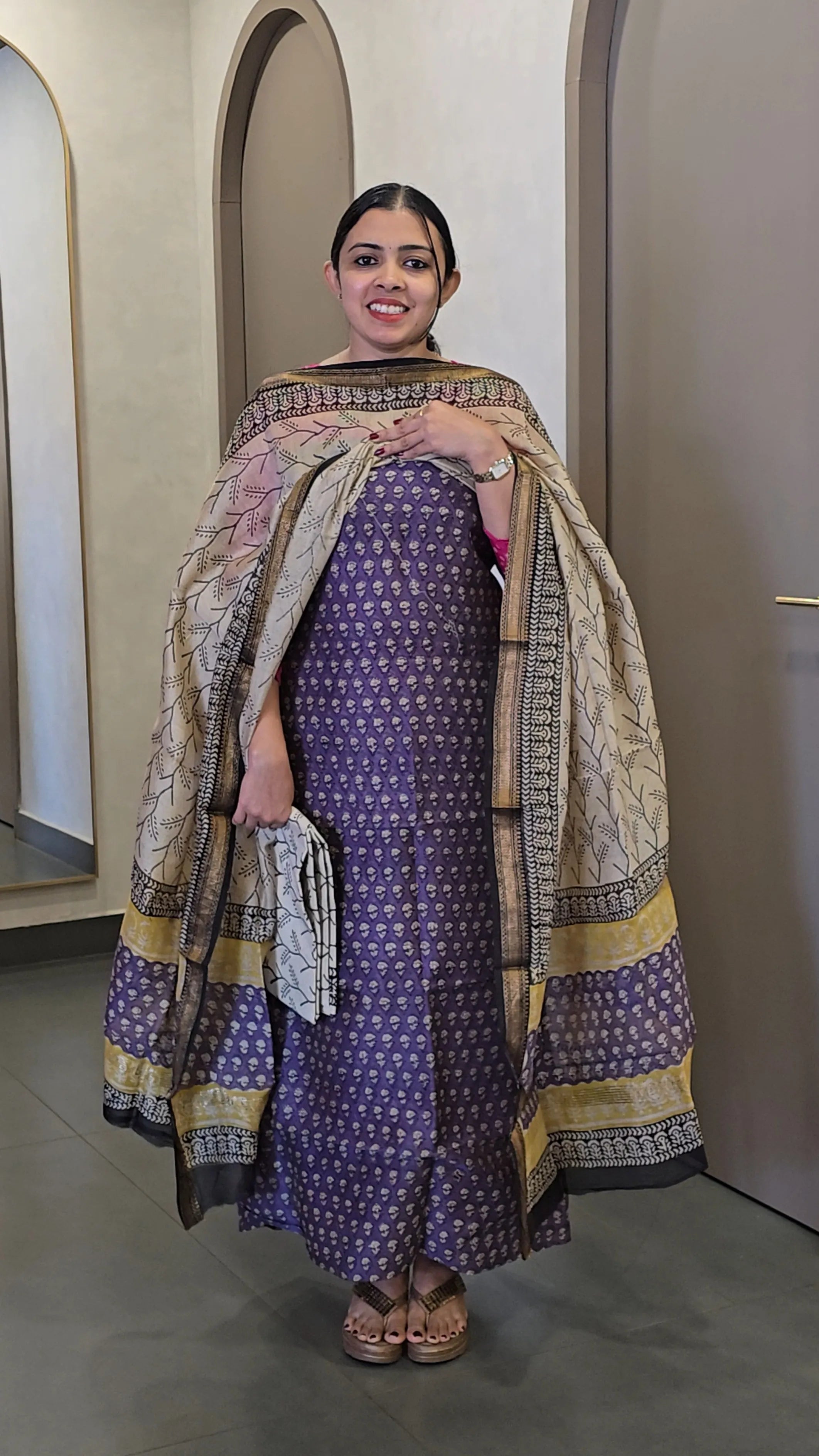 Maheshwari Silk Salwarsuit - SC 9888