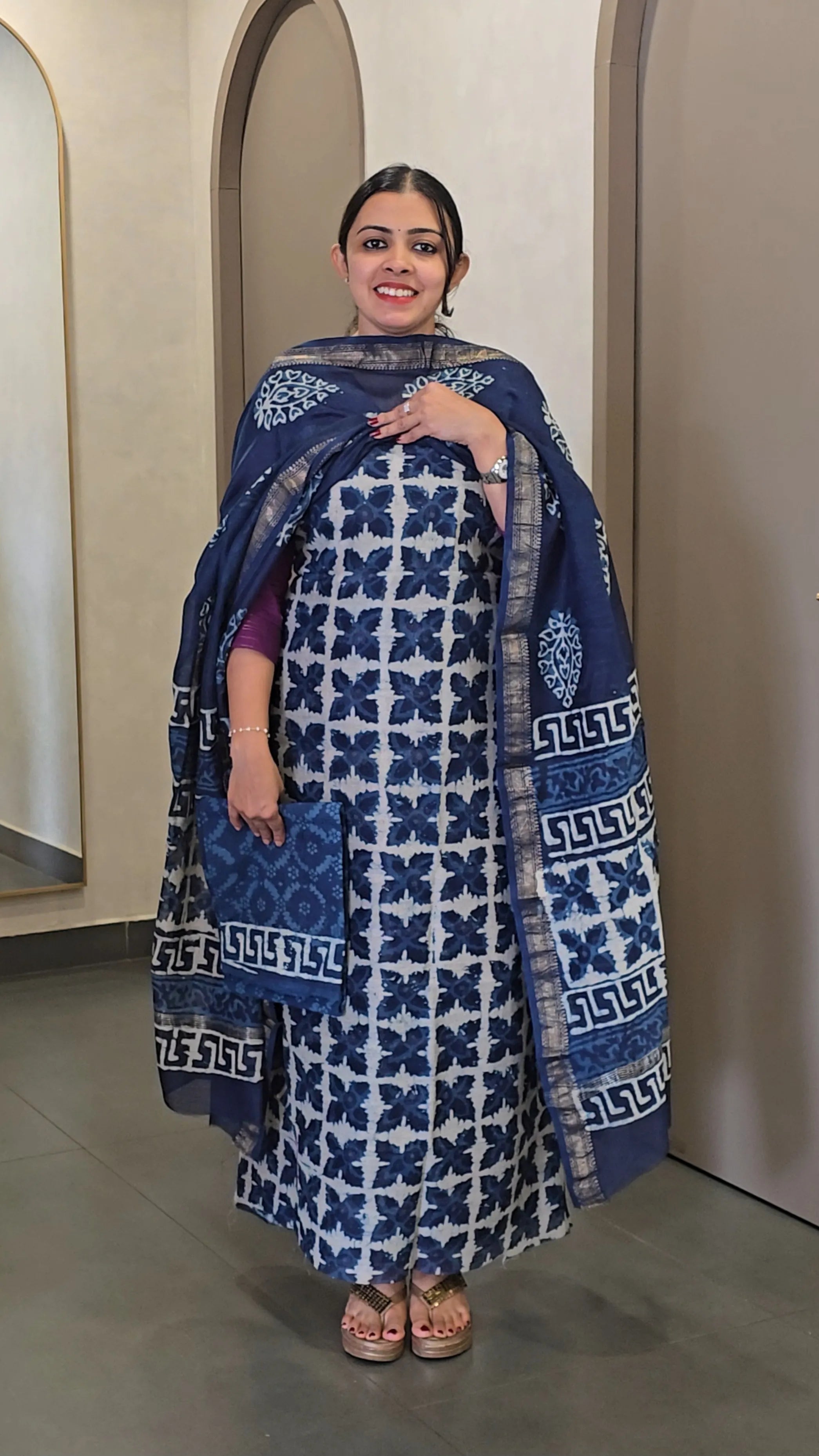 Maheshwari Silk Salwarsuit - SC 10339