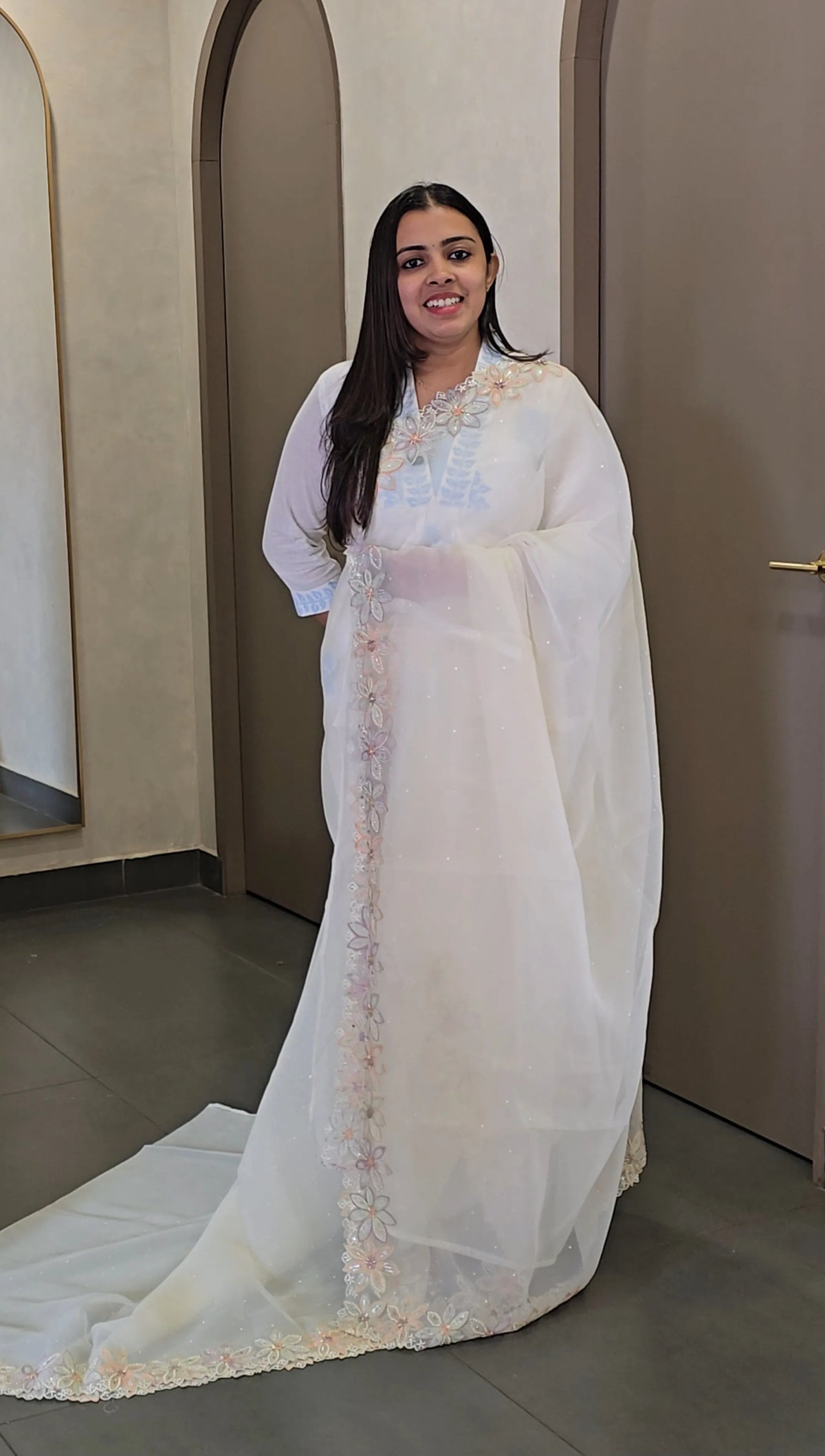 Nylon Organza Saree with Blouse - SC 10203
