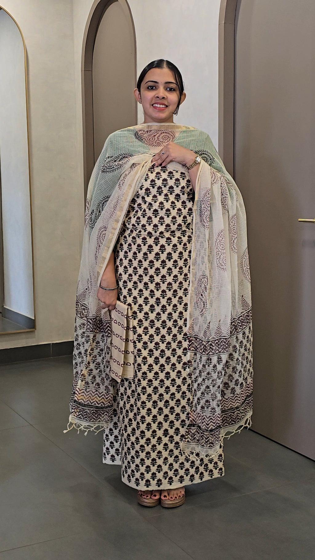 Cotton Salwarsuit with Kota Doria Dupatta