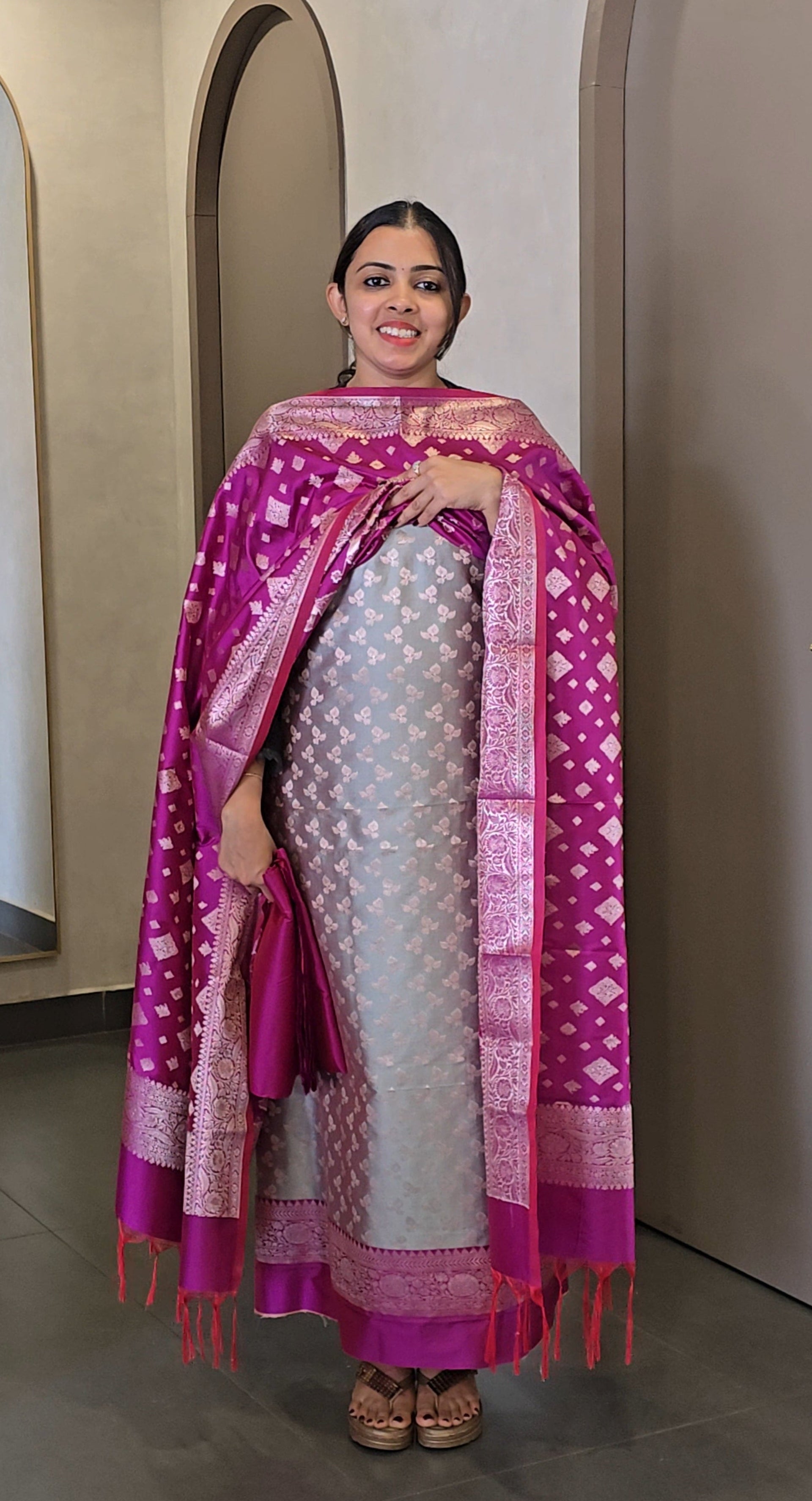 Soft Silk Banarasi Salwarsuit - SC 10254