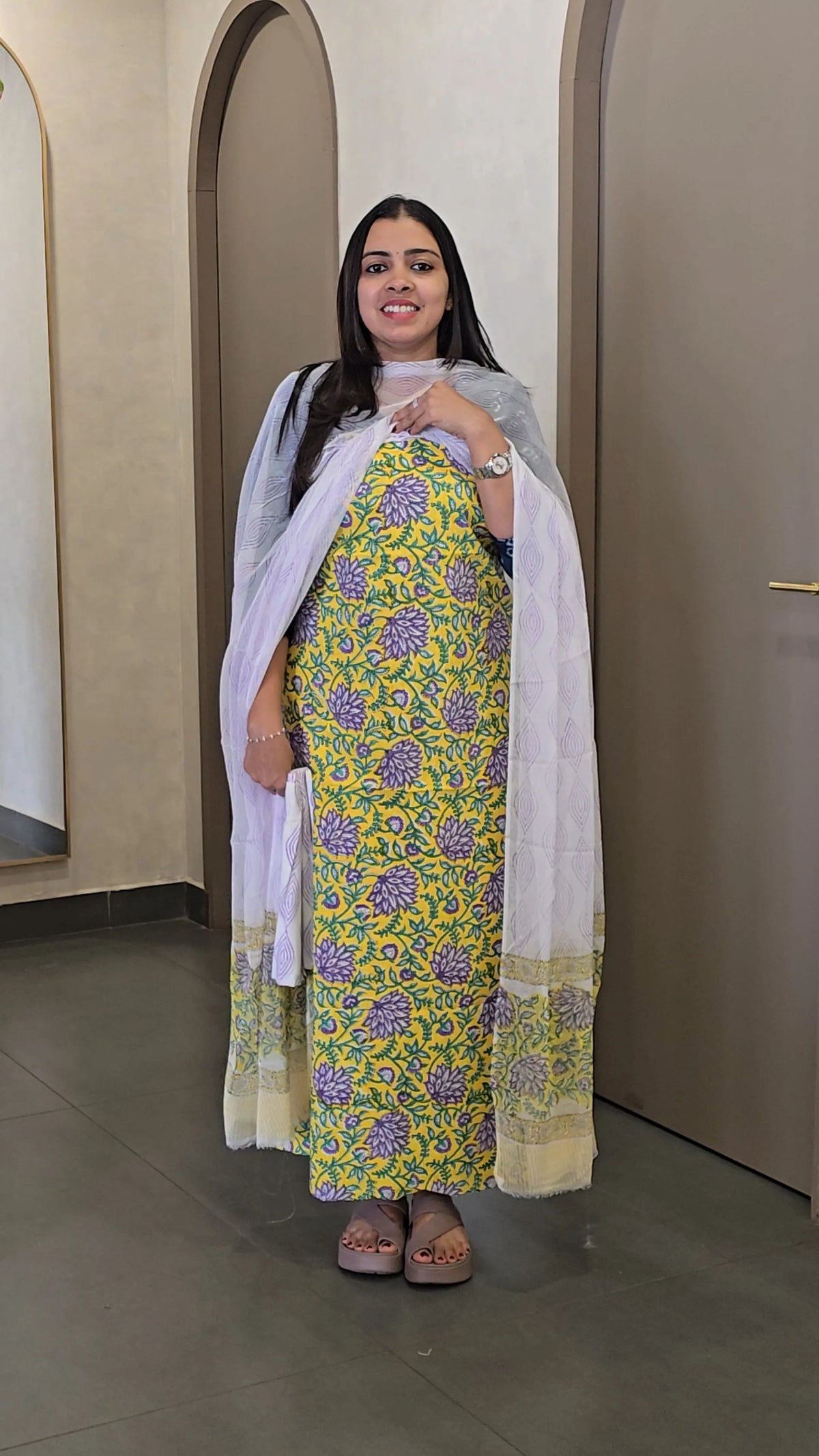 Cotton Salwarsuit with Chiffon Dupatta - SC 10333
