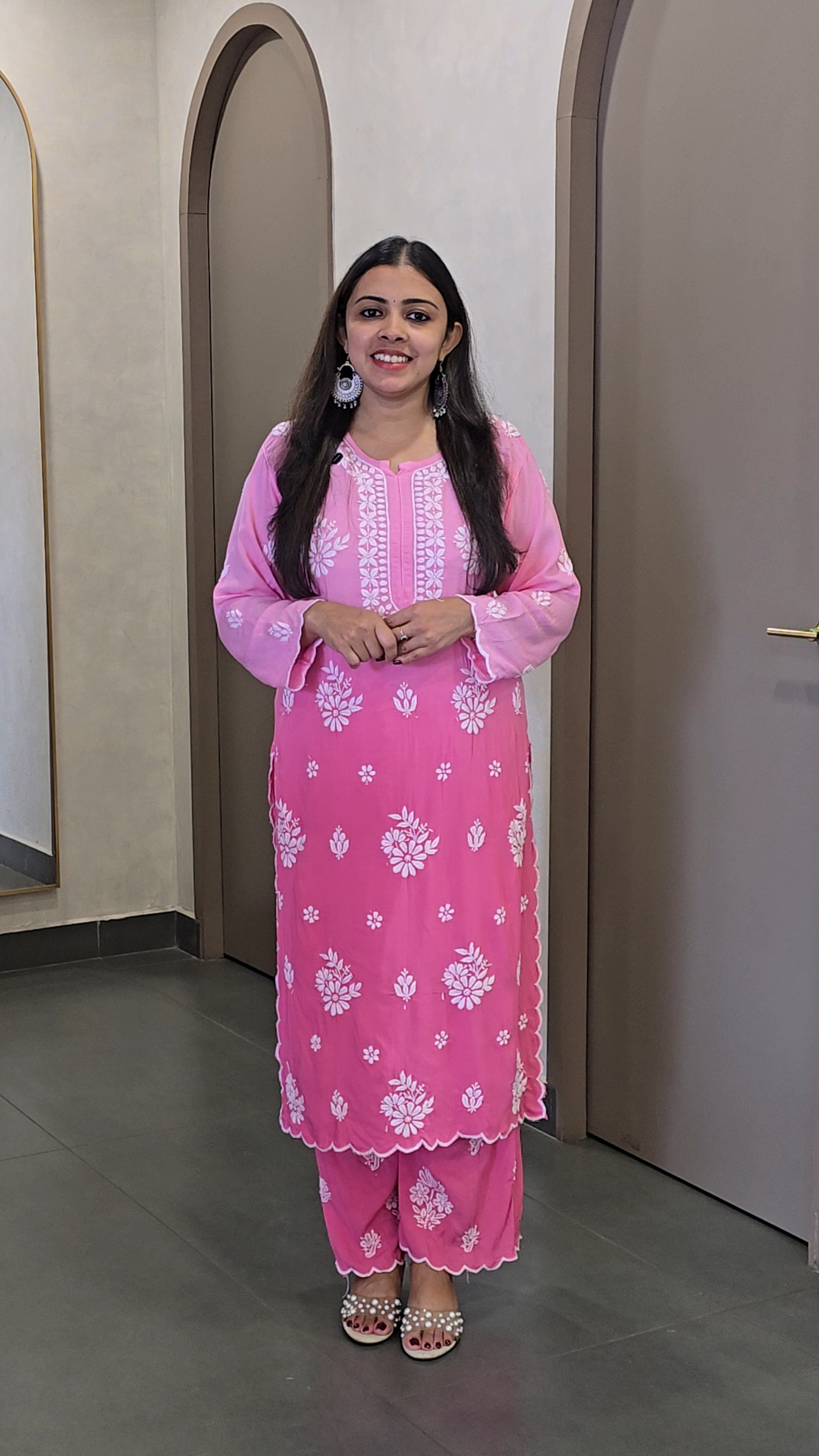 Ombre Dyed Chikankari Co-ord Set - SC 10150