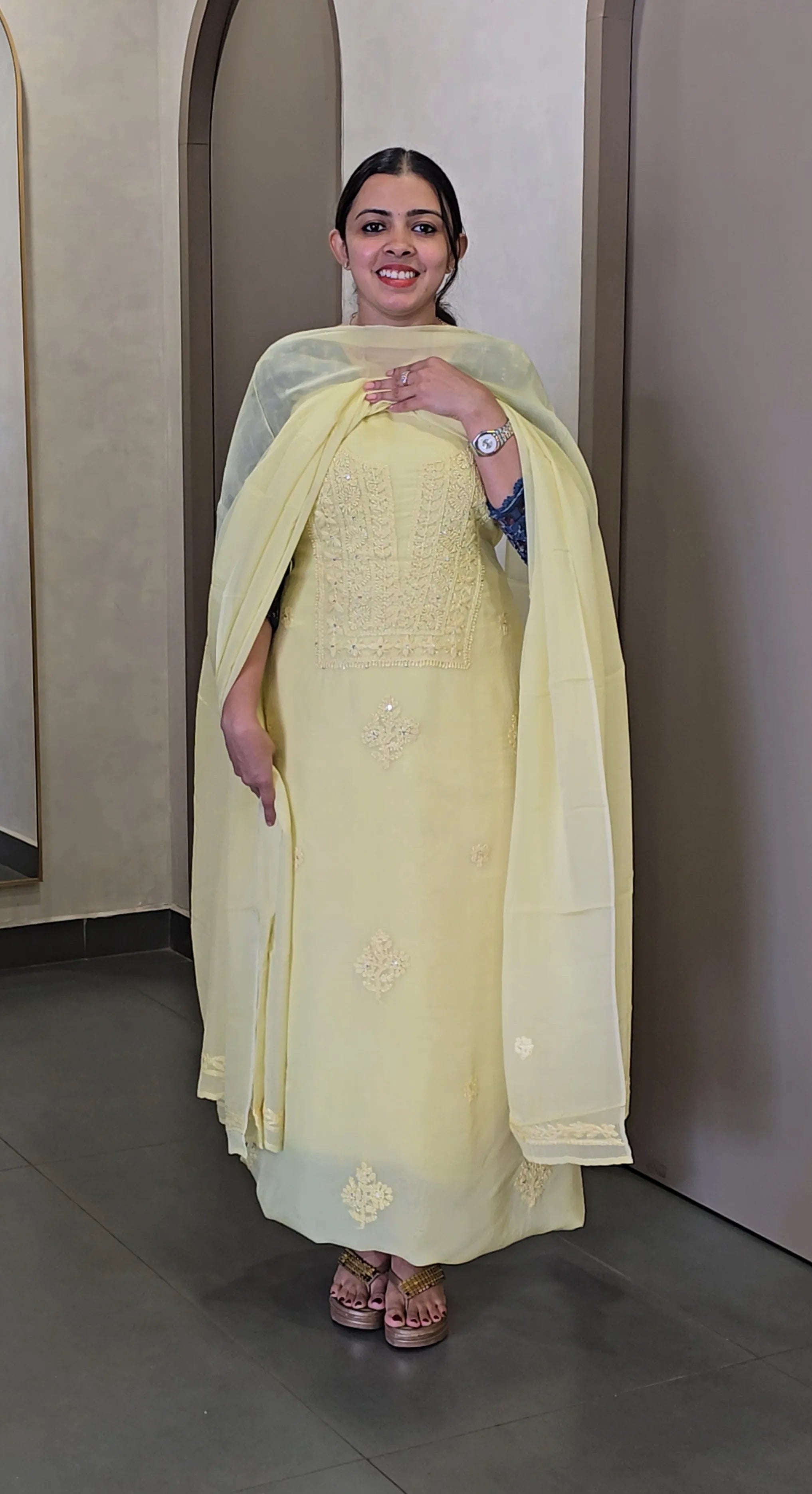 Premium Viscose Organza Chikankari Salwarsuit - SC 10579