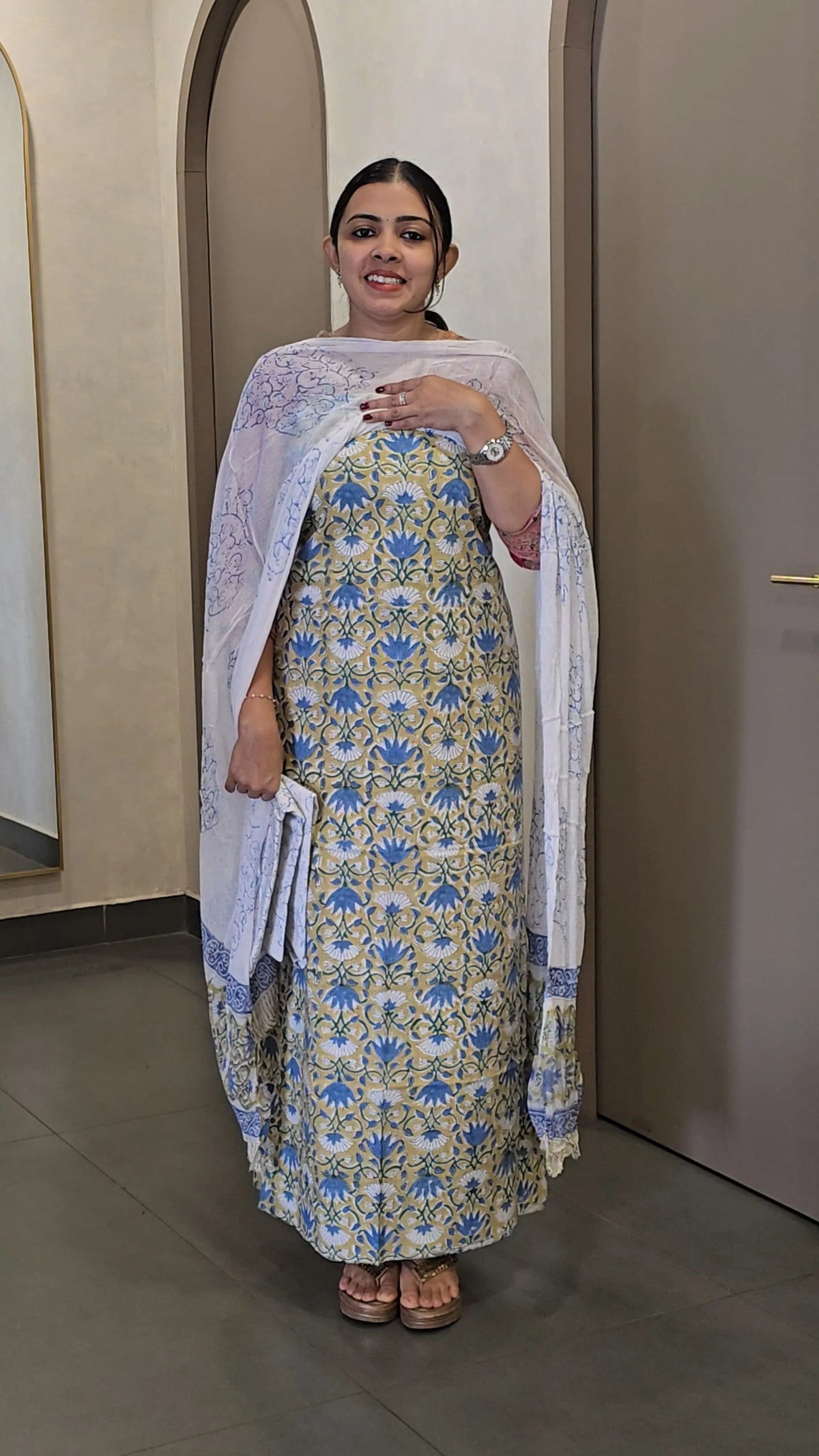 Cotton Salwarsuit with Chiffon Dupatta - SC 10332