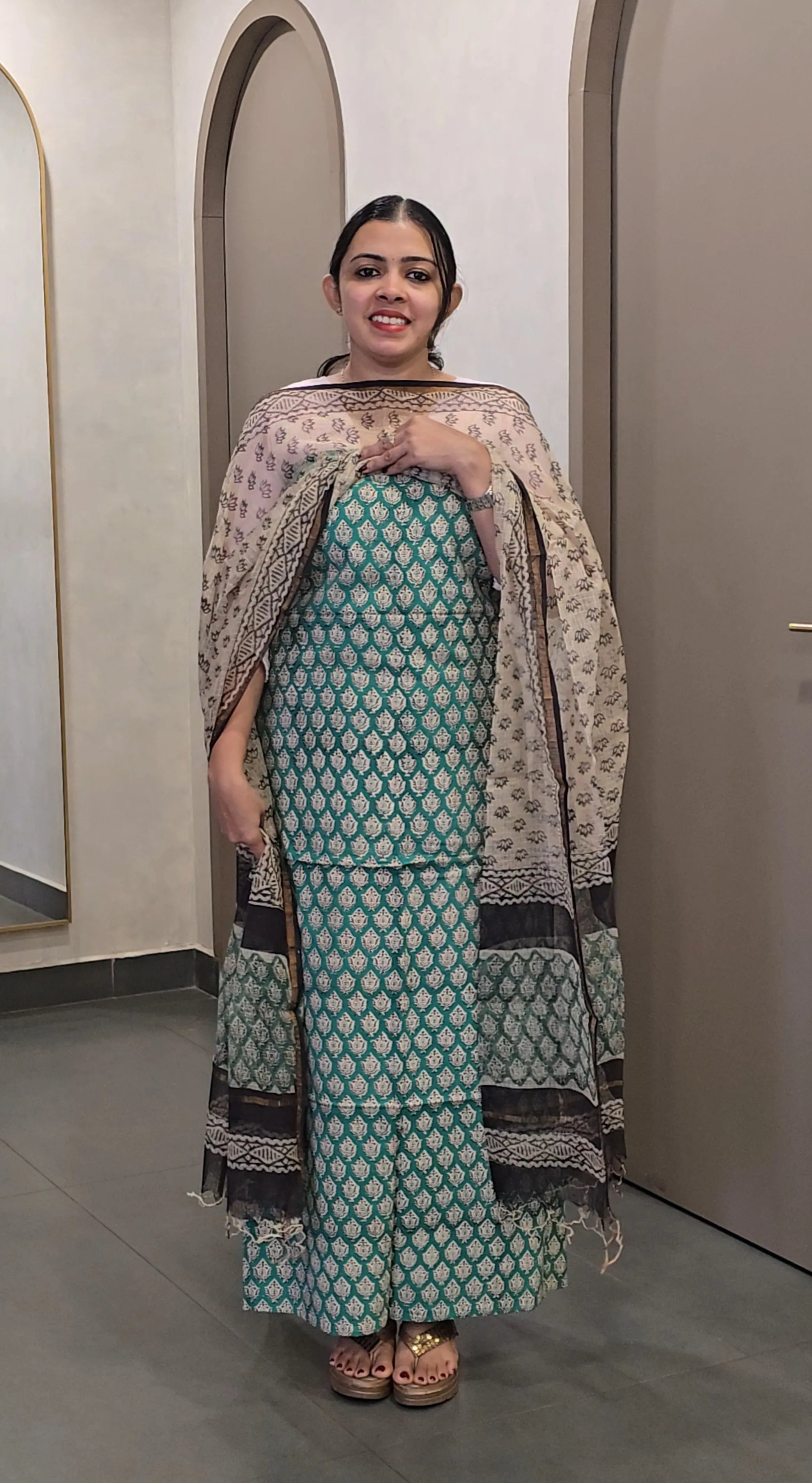 Cotton Salwarsuit with Kota Doria Dupatta - SC 10337