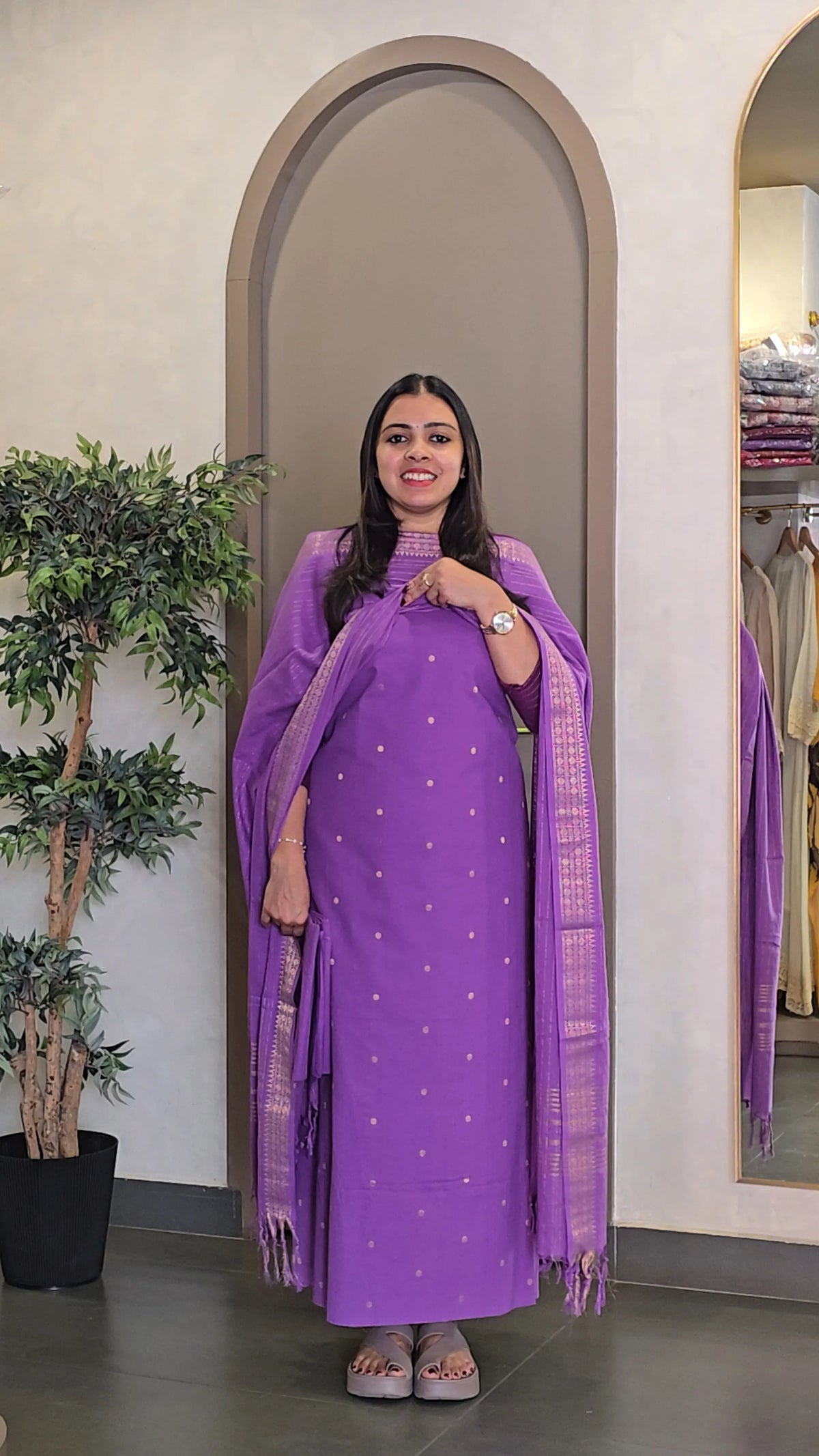 Handloom Cotton Salwarsuit - SC 10983