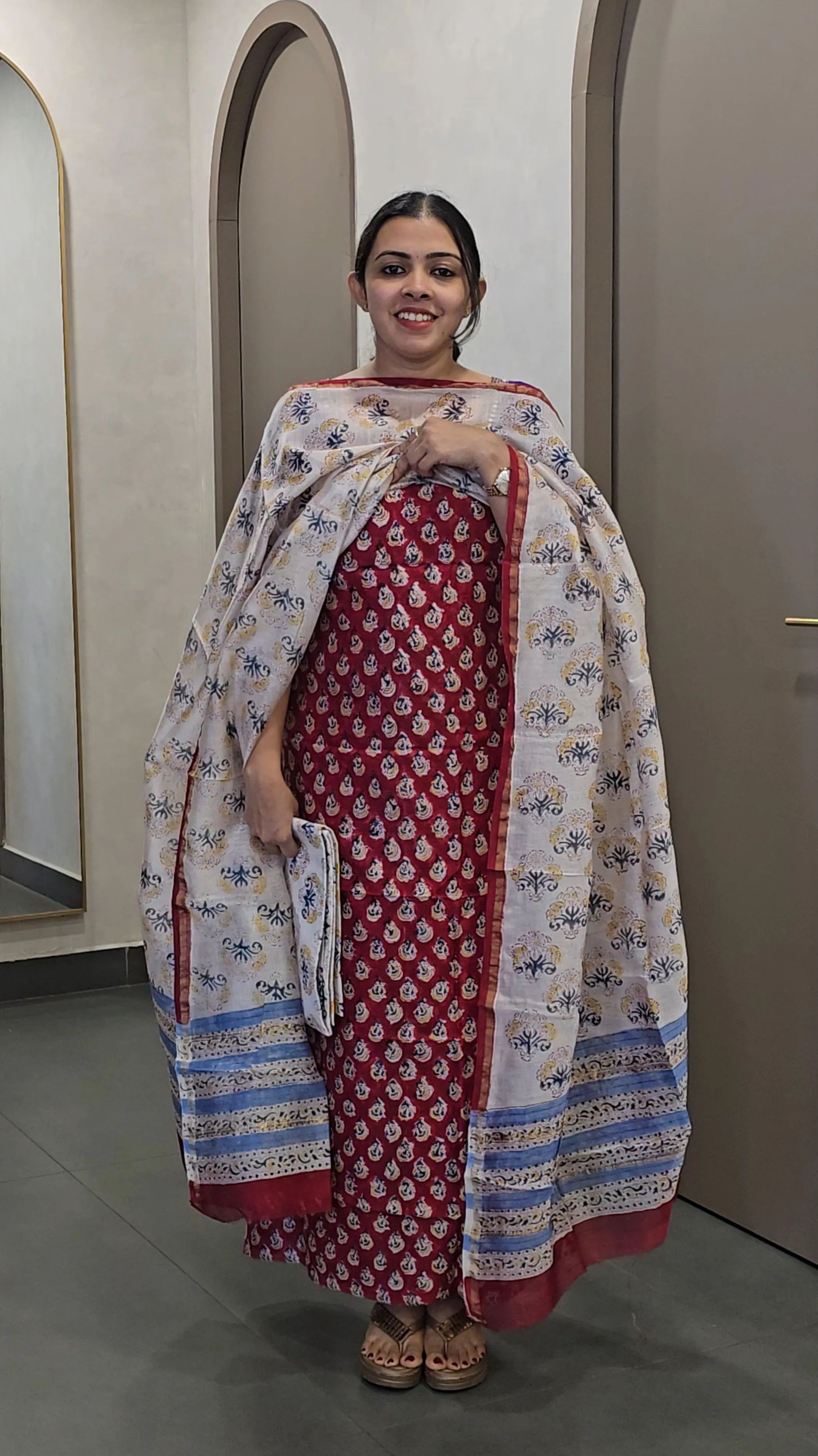 Chanderi Silk Salwarsuit - SC 9455