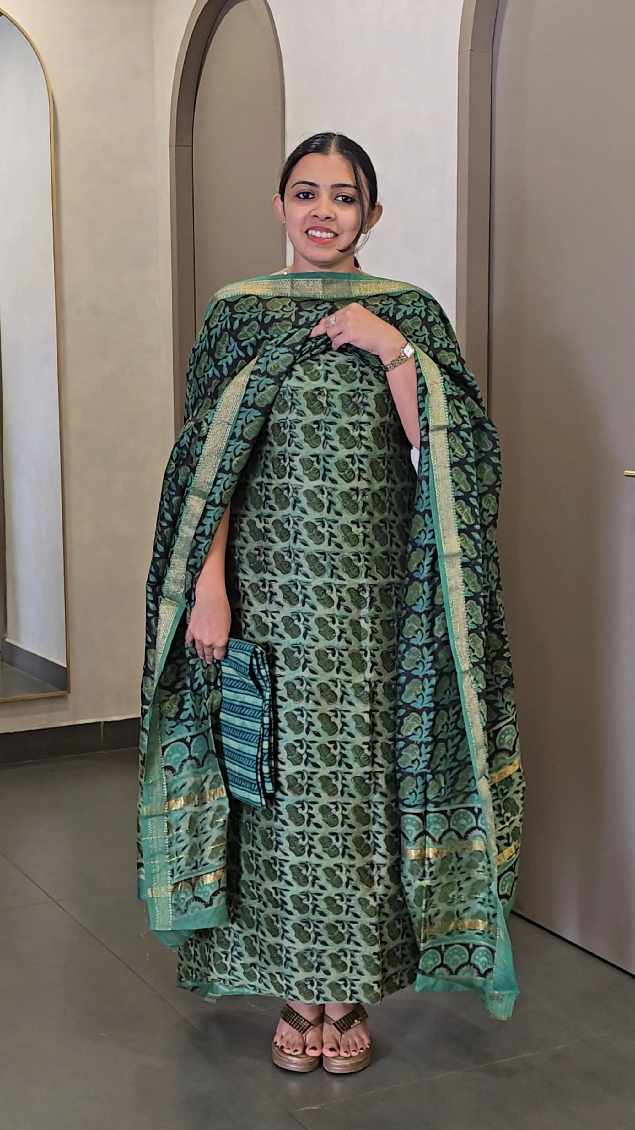 Maheshwari Silk Salwarsuit - SC 10327